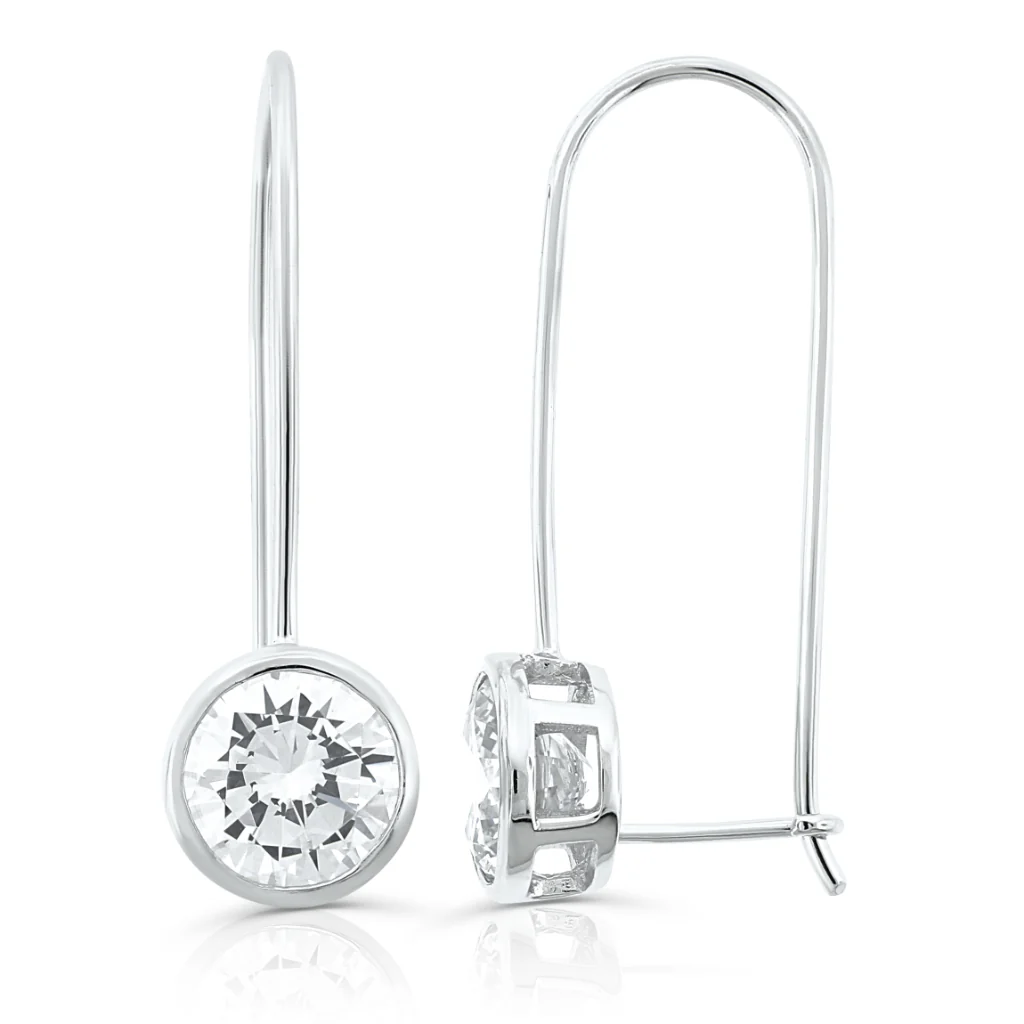 Brilliante Sterling Silver Simulated Choice of Cut Diamond Drop Earrings - Image 2