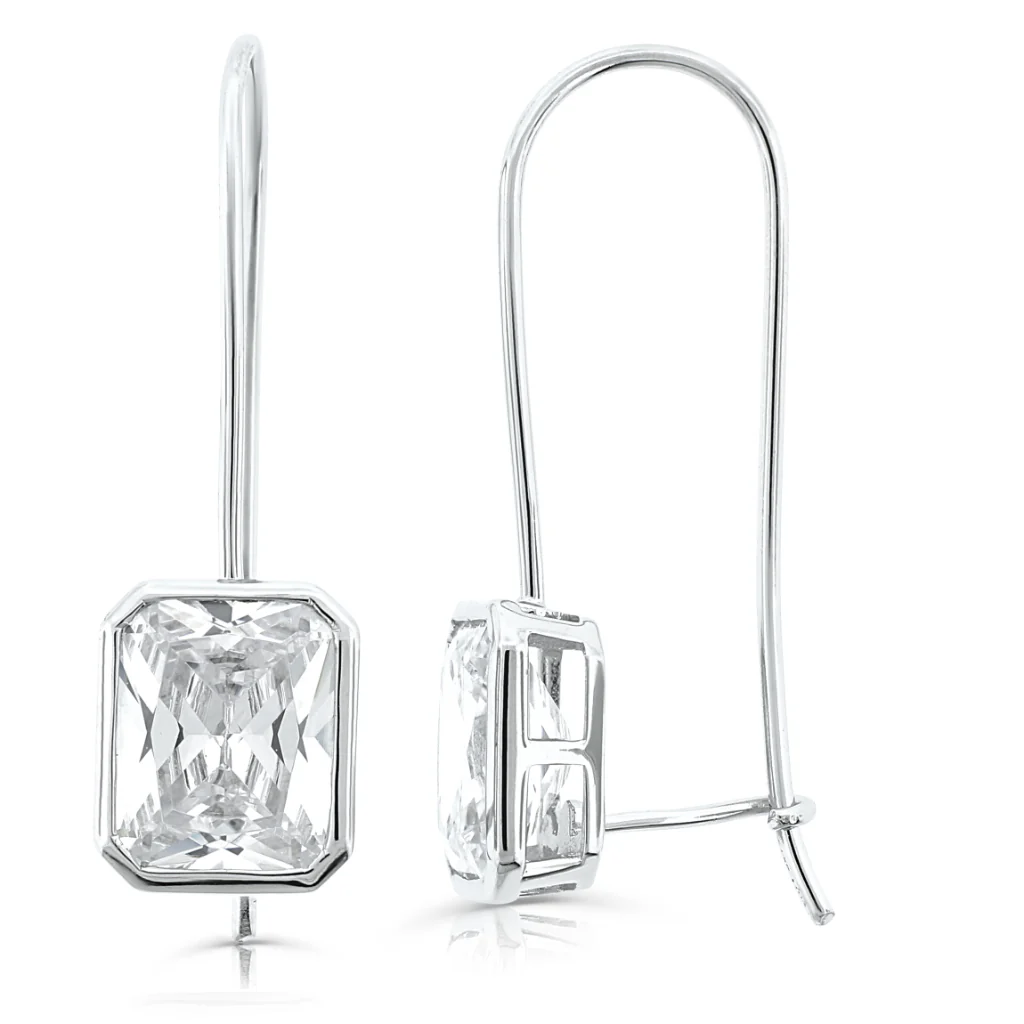 Brilliante Sterling Silver Simulated Choice of Cut Diamond Drop Earrings - Image 3