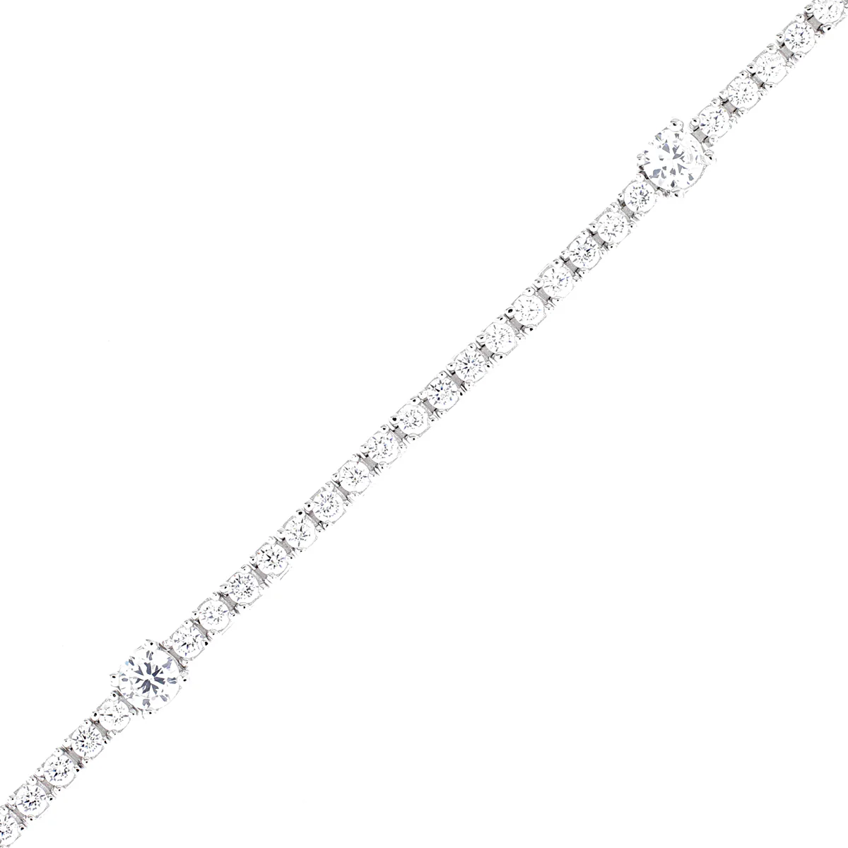 Brilliante Sterling Silver Simulated Diamond Pave Bezel-Set Tennis Bracelet - Image 2