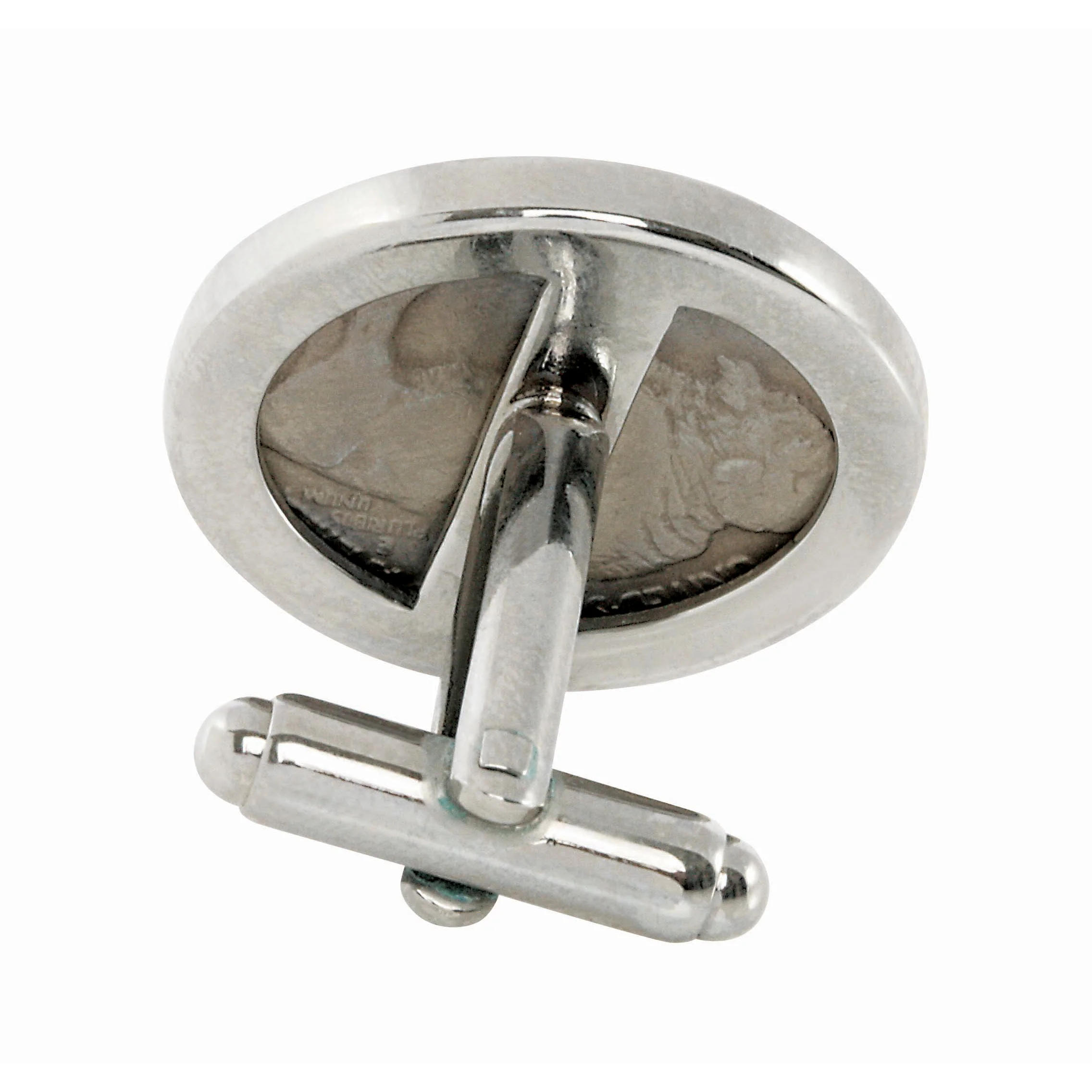 1913-1938 Minted Buffalo Nickel Silver-tone Bezel Coin Cuff Links - Image 3
