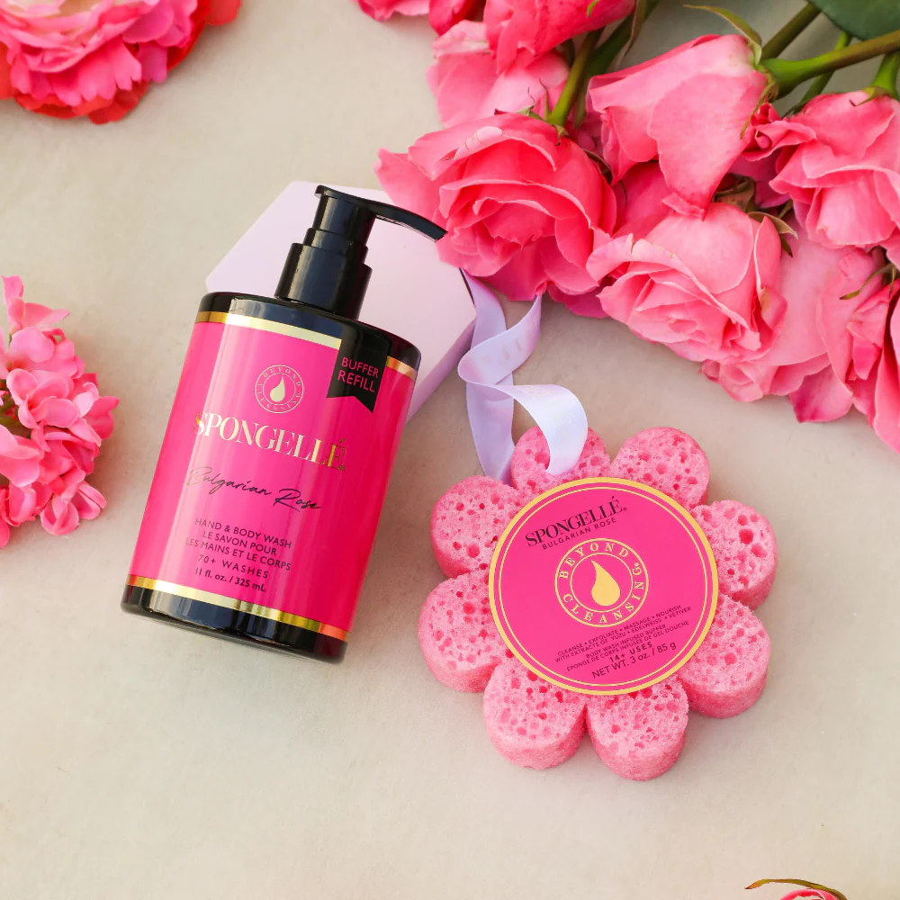 Spongellé Bulgarian Rose Boxed Flower & Body Wash Refill Set - Image 2