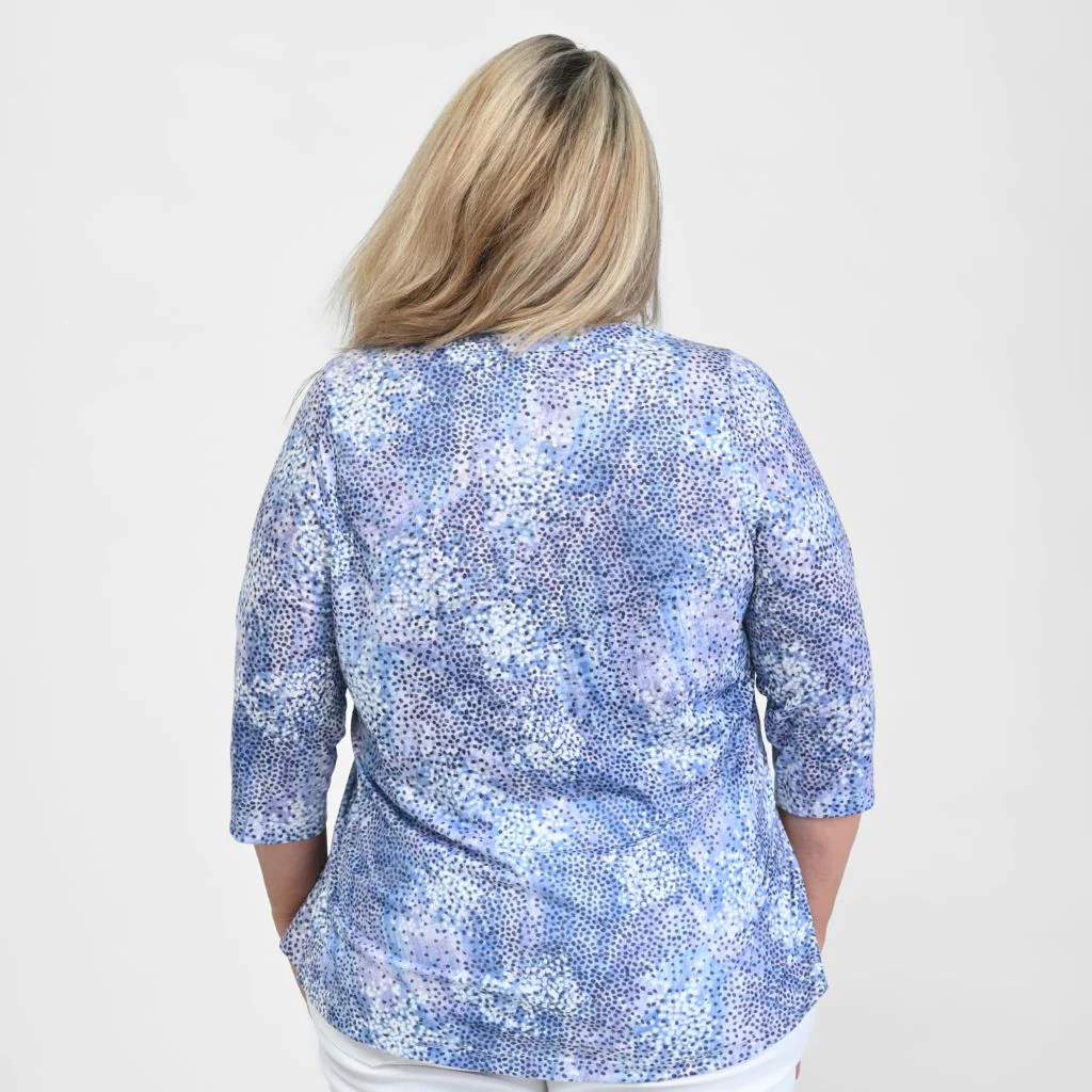 Christopher & Banks Burnout Y Neck 3/4 Sleeve Top - Image 9