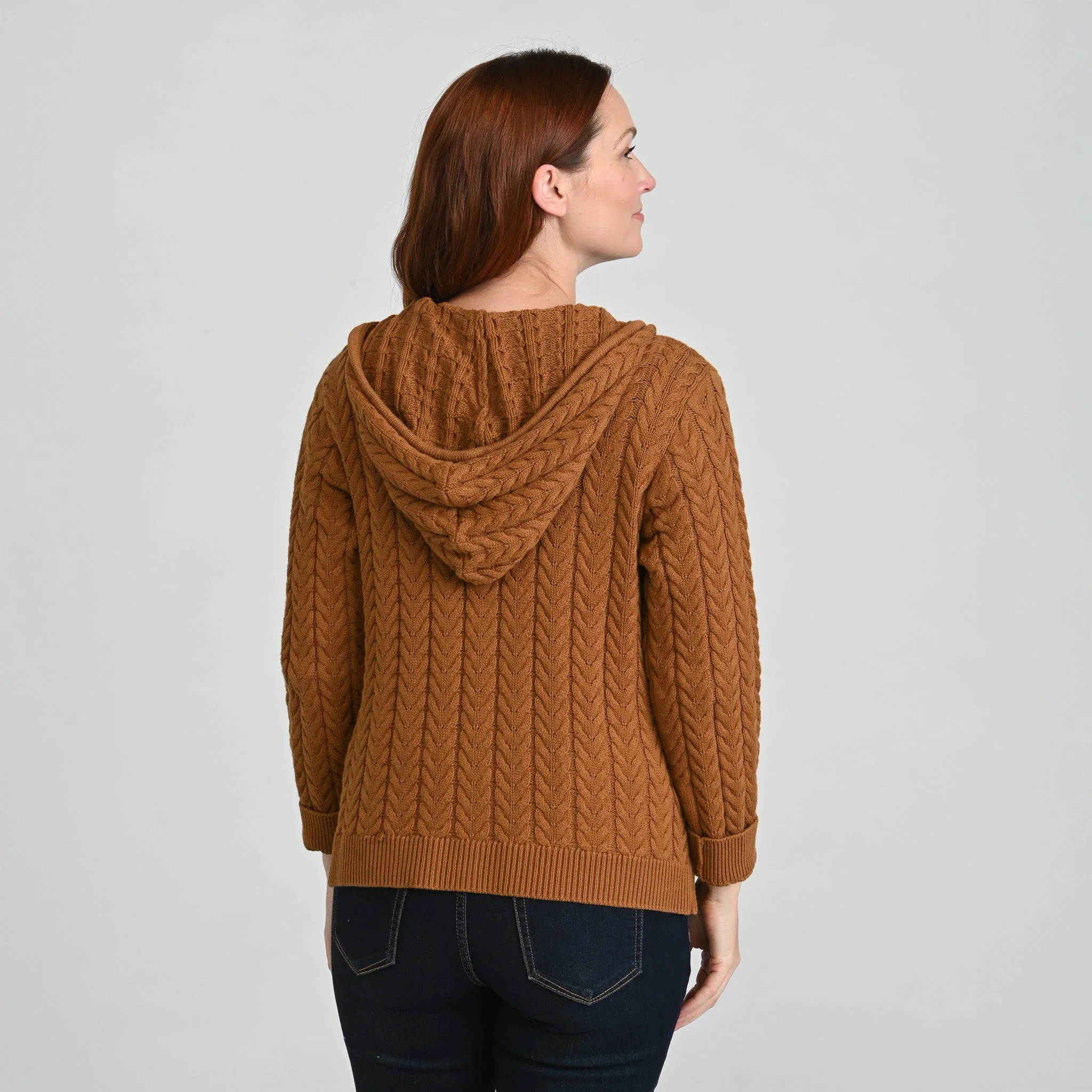 Christopher & Banks Cable Knit Zip Front Hoodie - Image 4