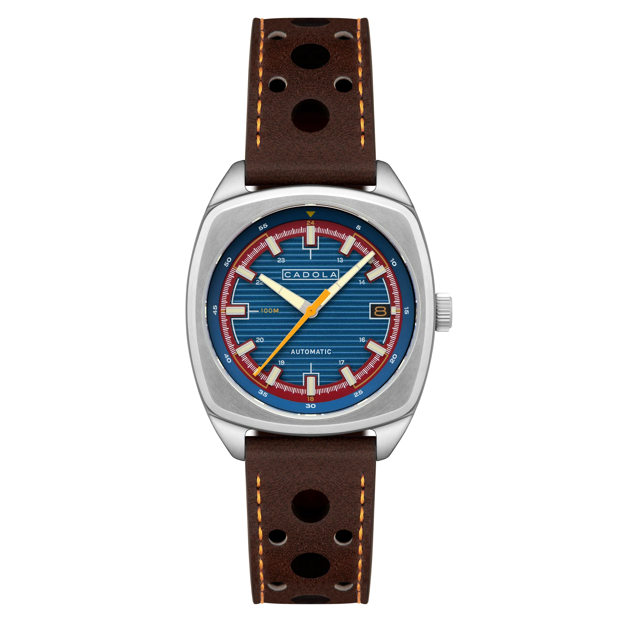 Cadola Men's 38mm Buxton Automatic Cutout Leather Strap Watch - Image 2