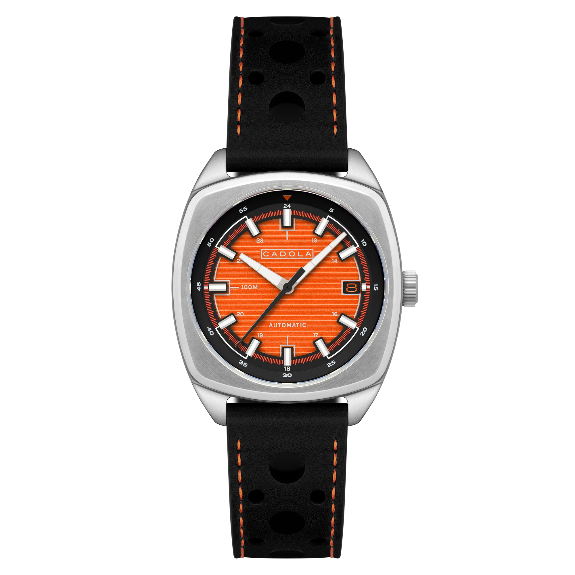 Cadola Men's 38mm Buxton Automatic Cutout Leather Strap Watch - Image 3