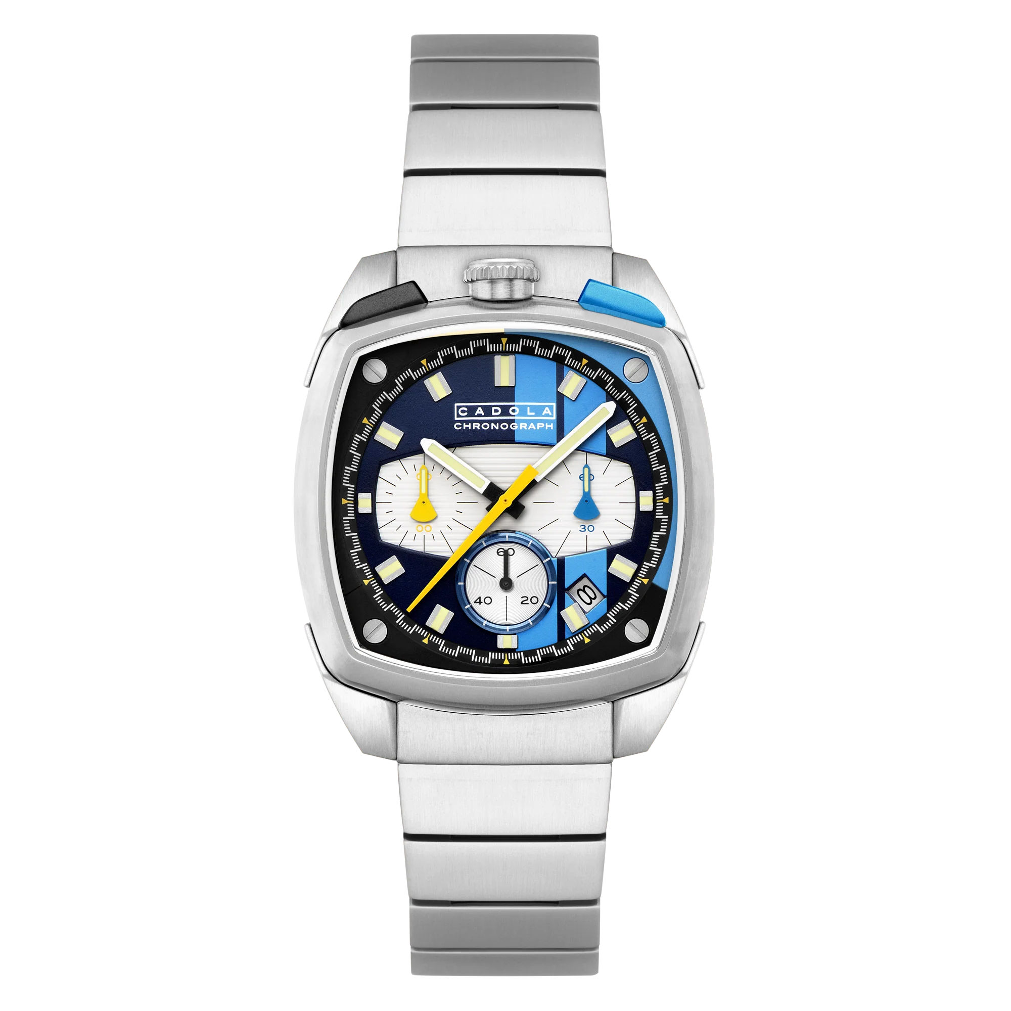 Cadola Men's 39mm Taurus Quartz Chronograph Square Bracelet Watch - Image 3