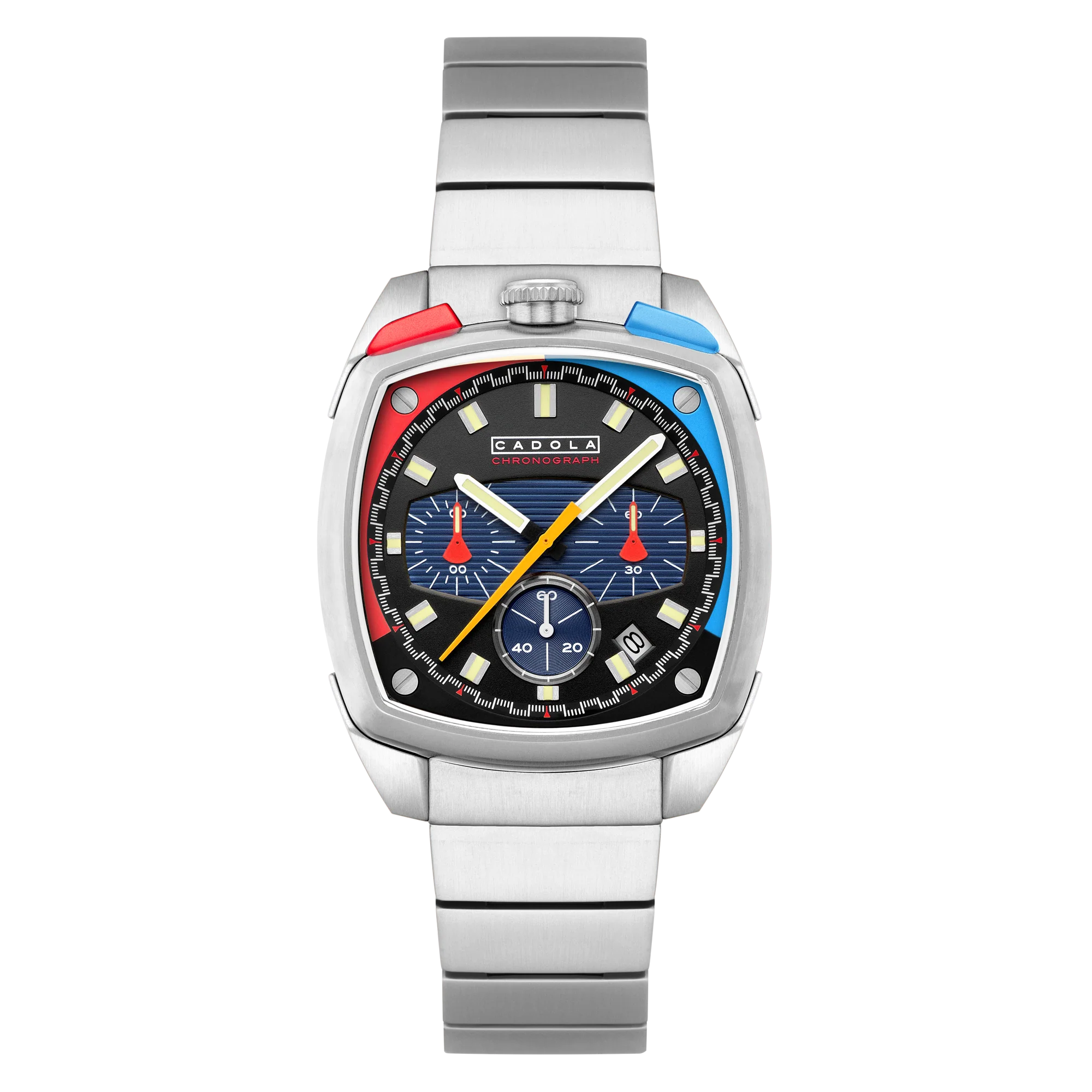 Cadola Men's 39mm Taurus Quartz Chronograph Square Bracelet Watch - Image 4