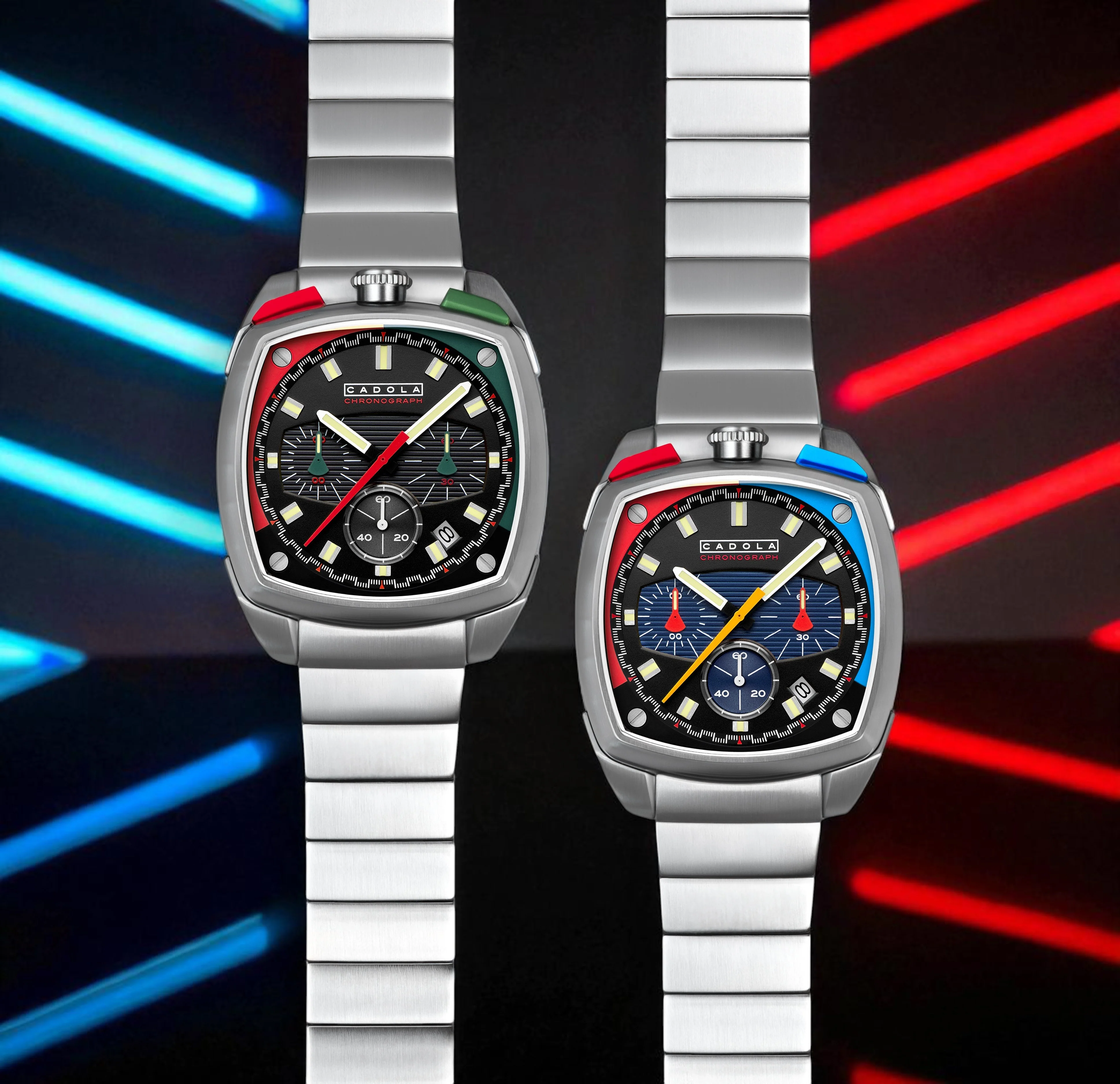 Cadola Men's 39mm Taurus Quartz Chronograph Square Bracelet Watch - Image 8