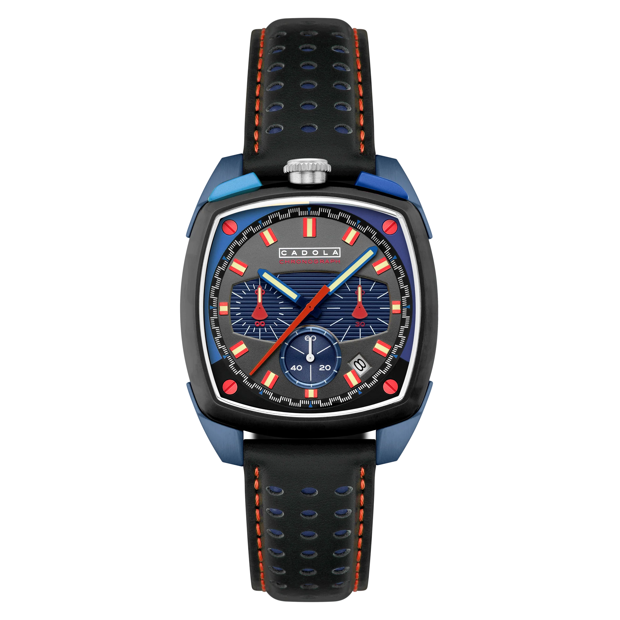 Cadola Men's 39mm Taurus Quartz Chronograph Square Leather Strap Watch - Image 4