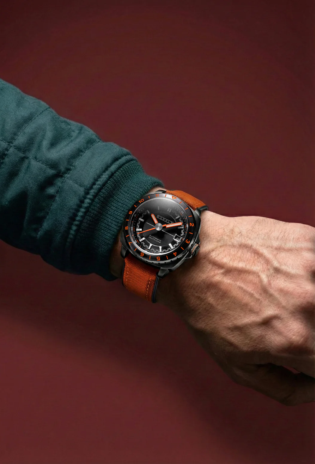 Cadola Men's 41mm Overdrive Automatic Canvas & Silicone Strap Watch - Image 10