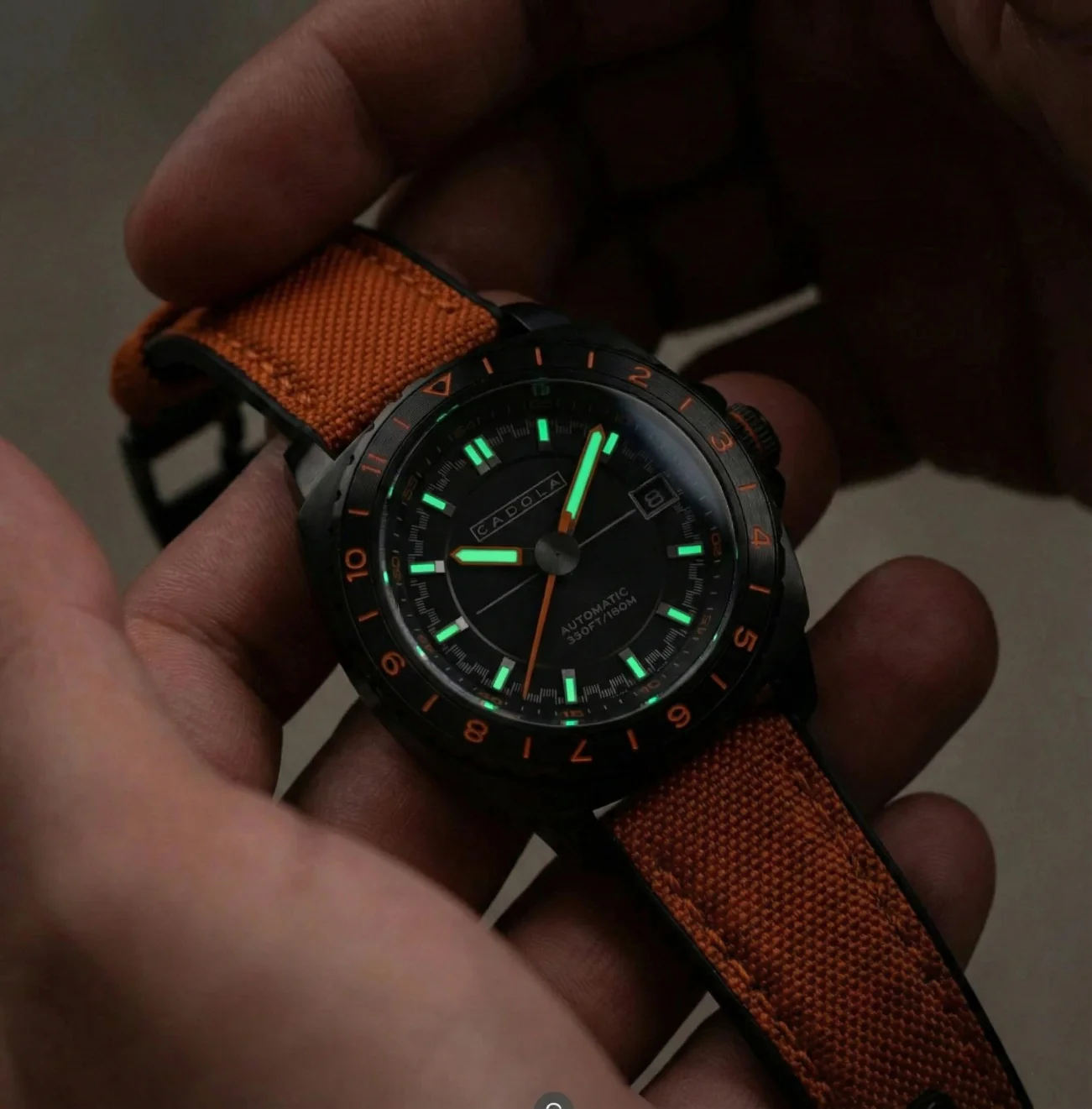 Cadola Men's 41mm Overdrive Automatic Canvas & Silicone Strap Watch - Image 11
