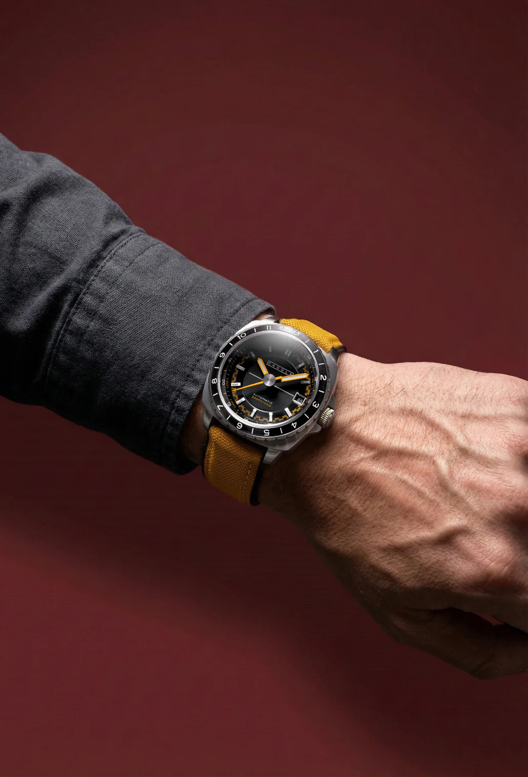Cadola Men's 41mm Overdrive Automatic Canvas & Silicone Strap Watch - Image 12