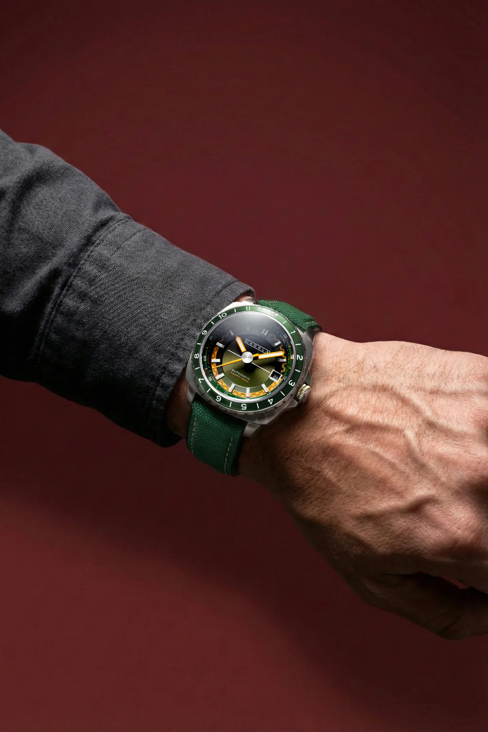 Cadola Men's 41mm Overdrive Automatic Canvas & Silicone Strap Watch - Image 14