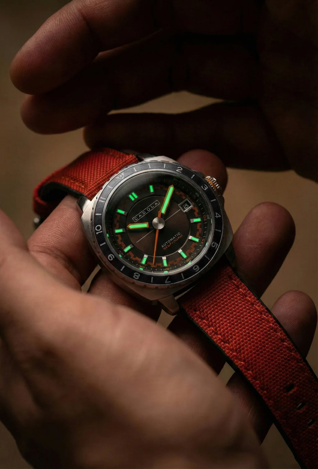 Cadola Men's 41mm Overdrive Automatic Canvas & Silicone Strap Watch - Image 17