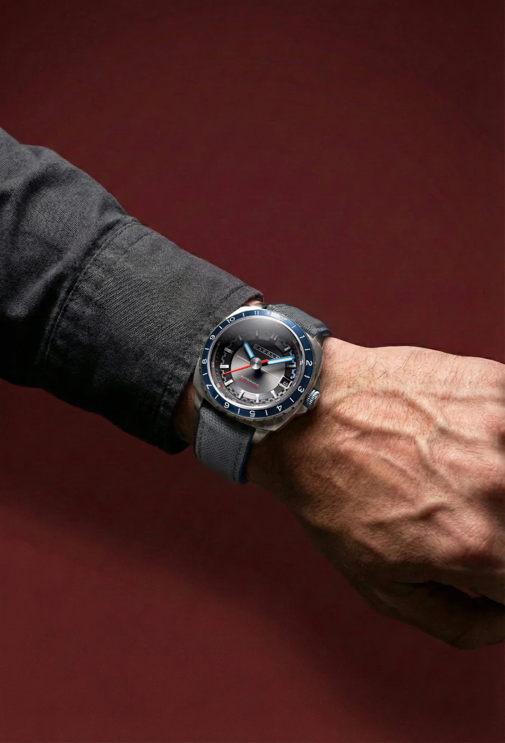Cadola Men's 41mm Overdrive Automatic Canvas & Silicone Strap Watch - Image 18