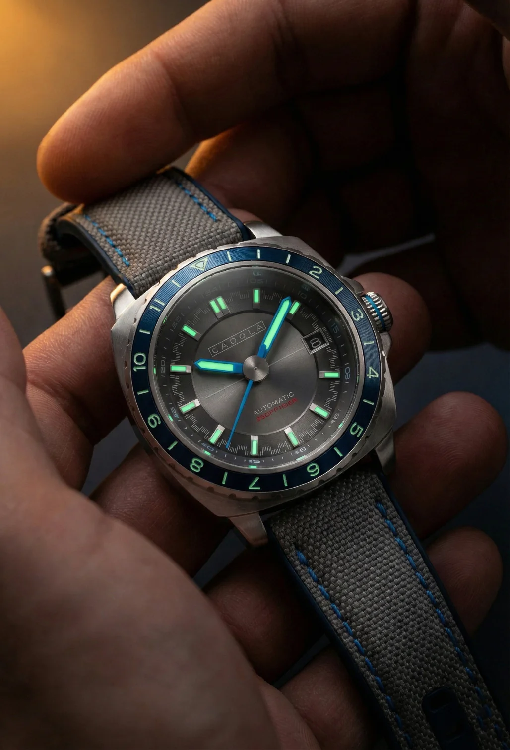 Cadola Men's 41mm Overdrive Automatic Canvas & Silicone Strap Watch - Image 19