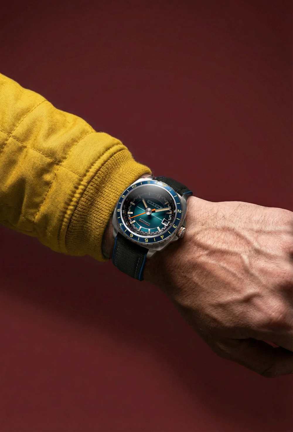 Cadola Men's 41mm Overdrive Automatic Canvas & Silicone Strap Watch - Image 20