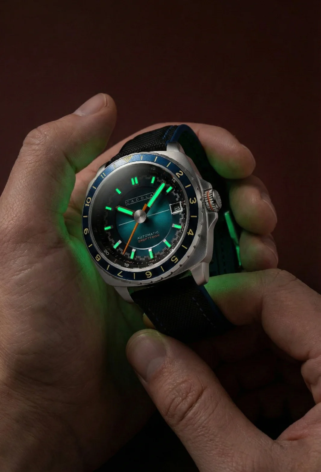 Cadola Men's 41mm Overdrive Automatic Canvas & Silicone Strap Watch - Image 21