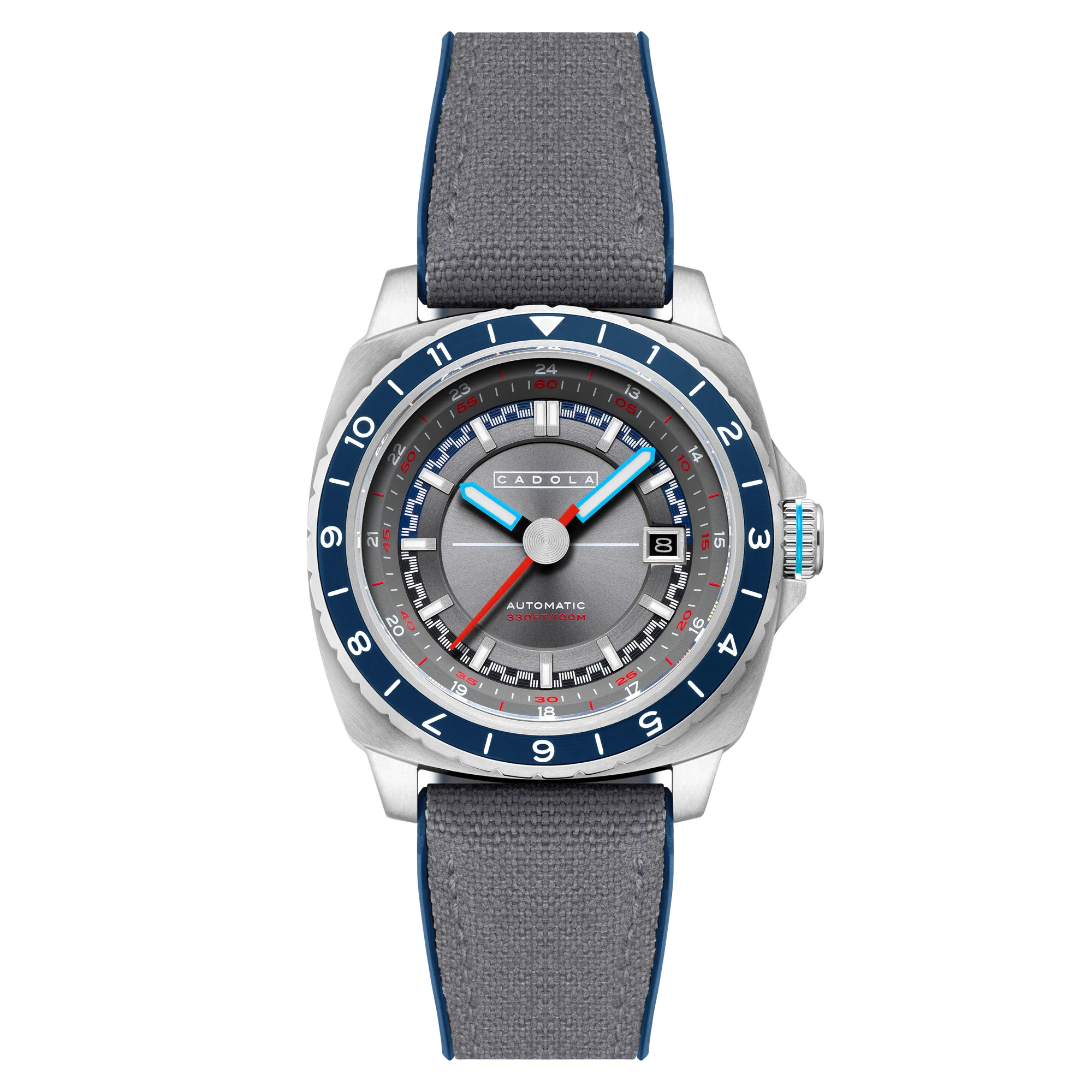 Cadola Men's 41mm Overdrive Automatic Canvas & Silicone Strap Watch - Image 4