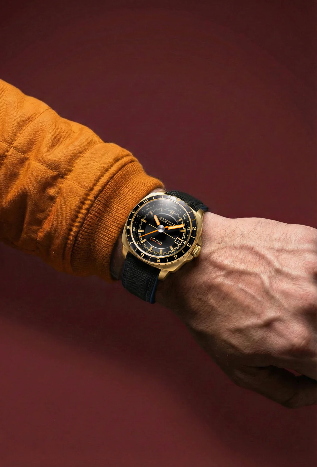 Cadola Men's 41mm Overdrive Automatic Canvas & Silicone Strap Watch - Image 8