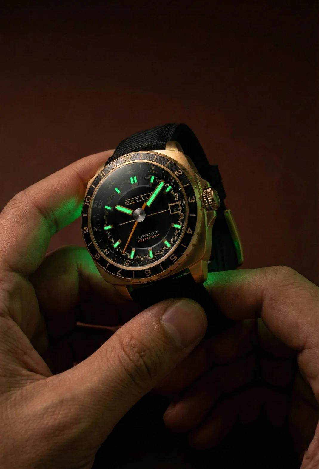 Cadola Men's 41mm Overdrive Automatic Canvas & Silicone Strap Watch - Image 9
