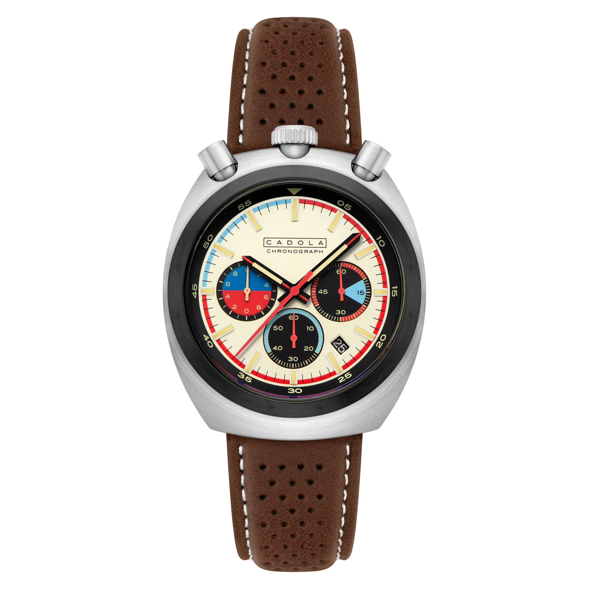 Cadola Men's 42mm Testa Di Toro Quartz Chronograph Leather Strap Watch - Image 4