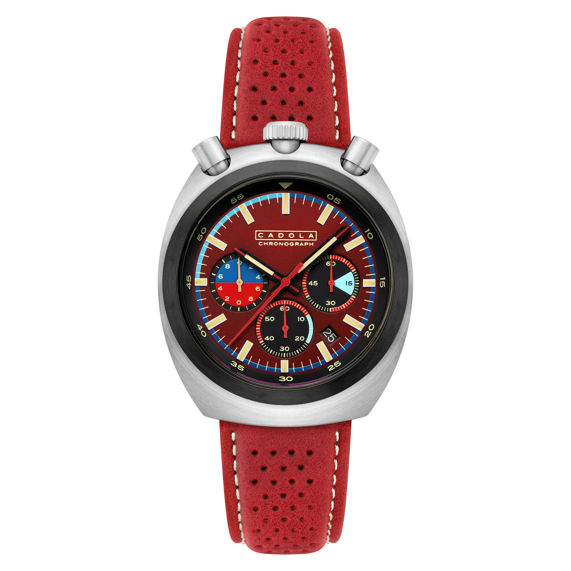Cadola Men's 42mm Testa Di Toro Quartz Chronograph Leather Strap Watch - Image 5