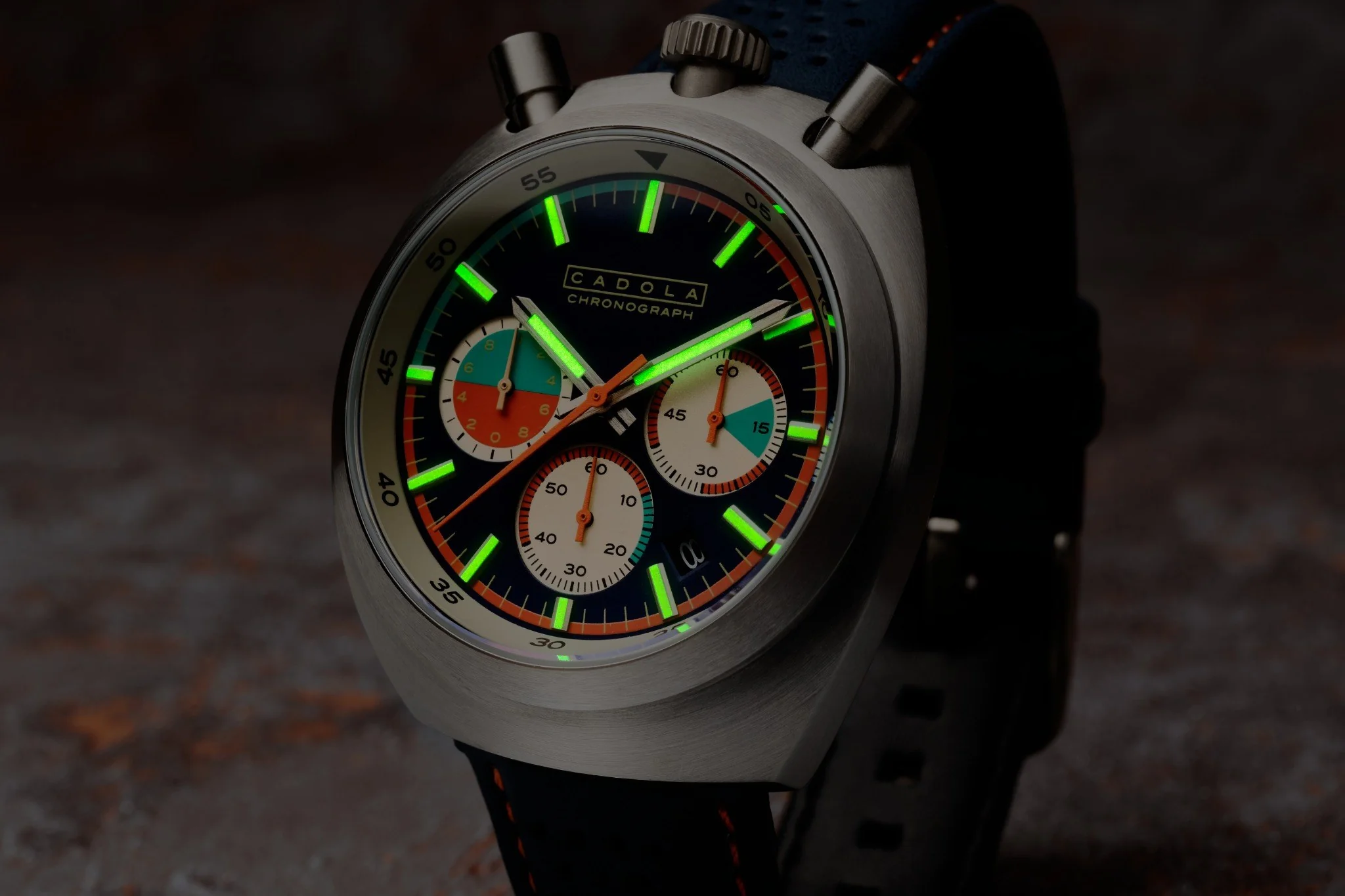 Cadola Men's 42mm Testa Di Toro Quartz Chronograph Leather Strap Watch - Image 8