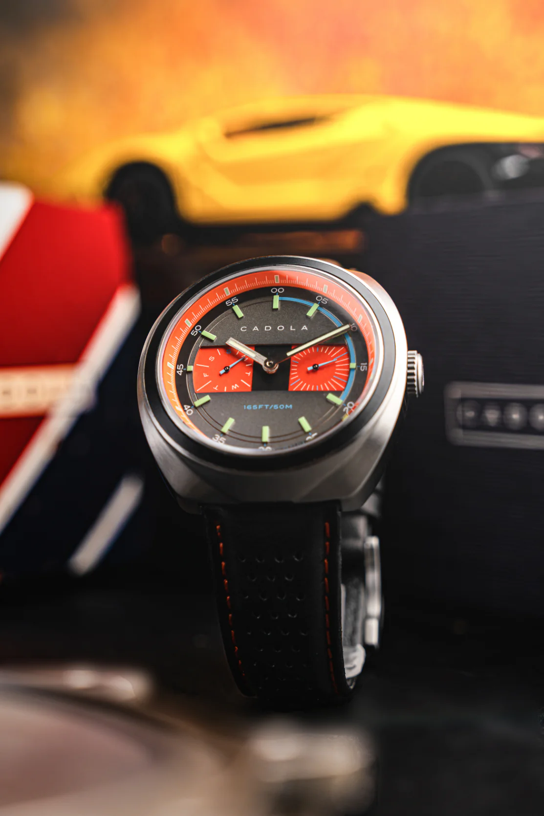 Cadola Men's 43mm Giulia Quartz Calendar Leather Strap Watch - Image 6