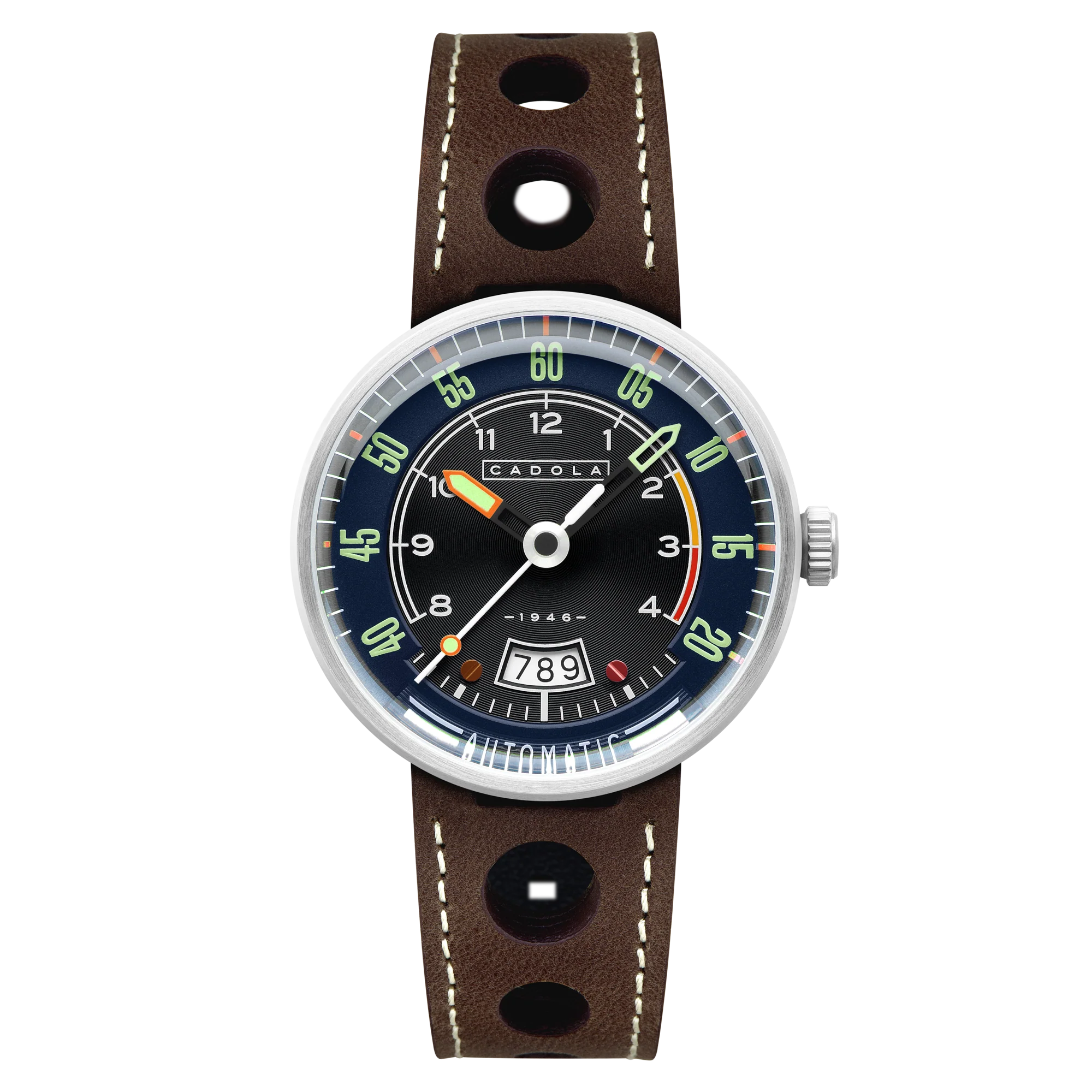 Cadola Men's 44mm RPM Automatic Leather Strap Watch - Image 2