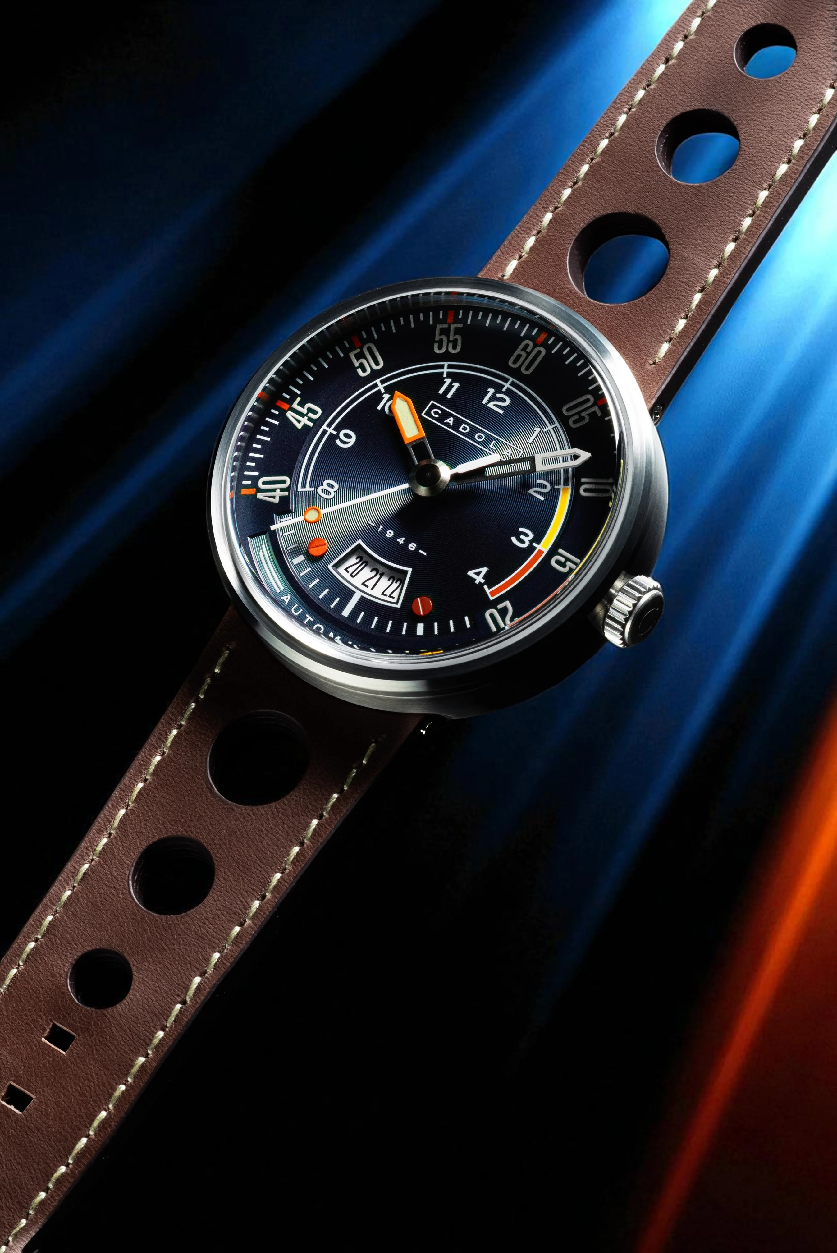 Cadola Men's 44mm RPM Automatic Leather Strap Watch - Image 6