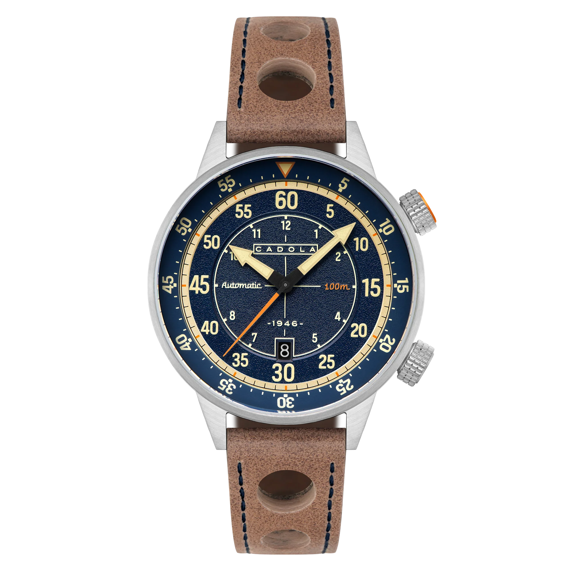 Cadola Men's 46mm Rally Timer Automatic Leather Strap Watch - Image 3