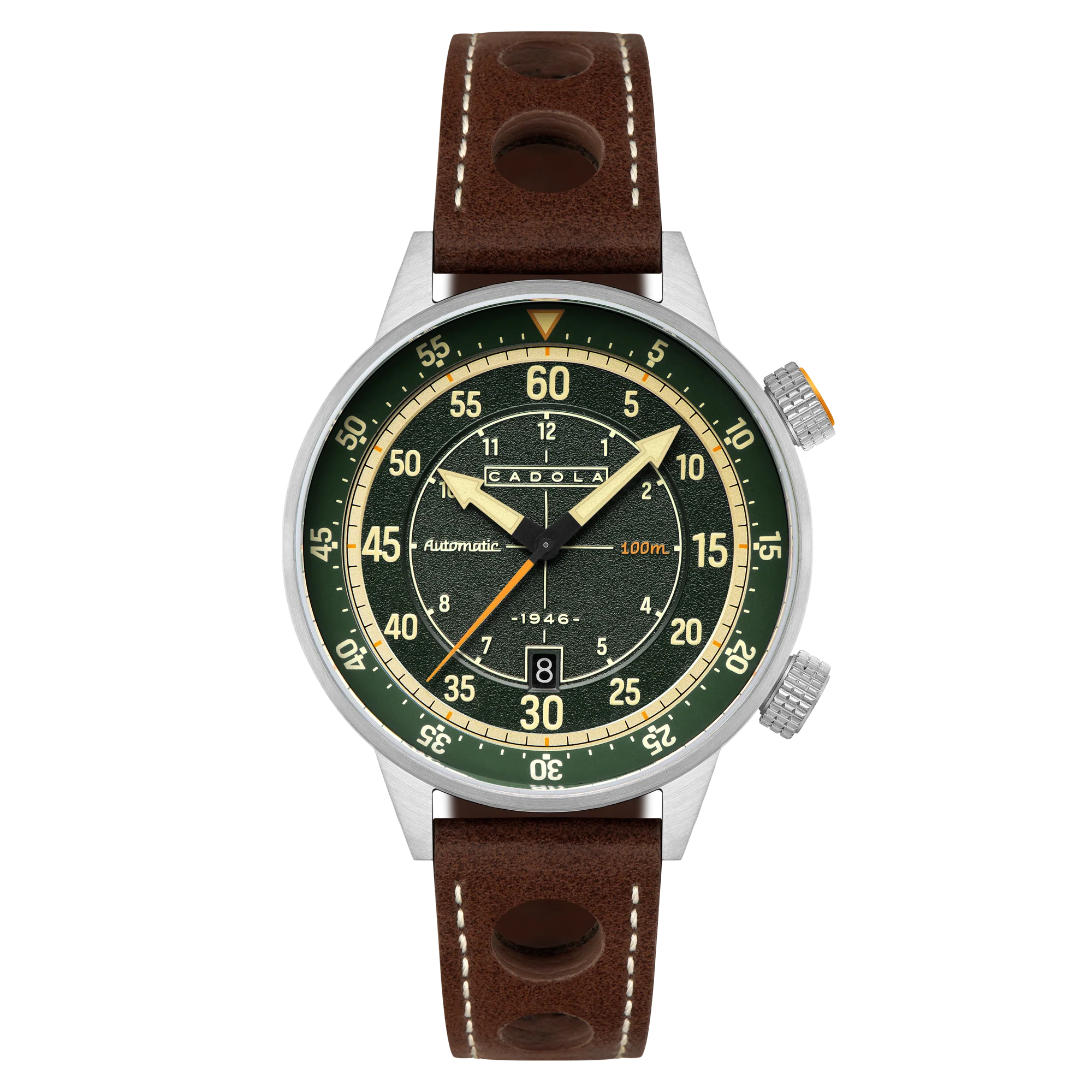 Cadola Men's 46mm Rally Timer Automatic Leather Strap Watch - Image 4