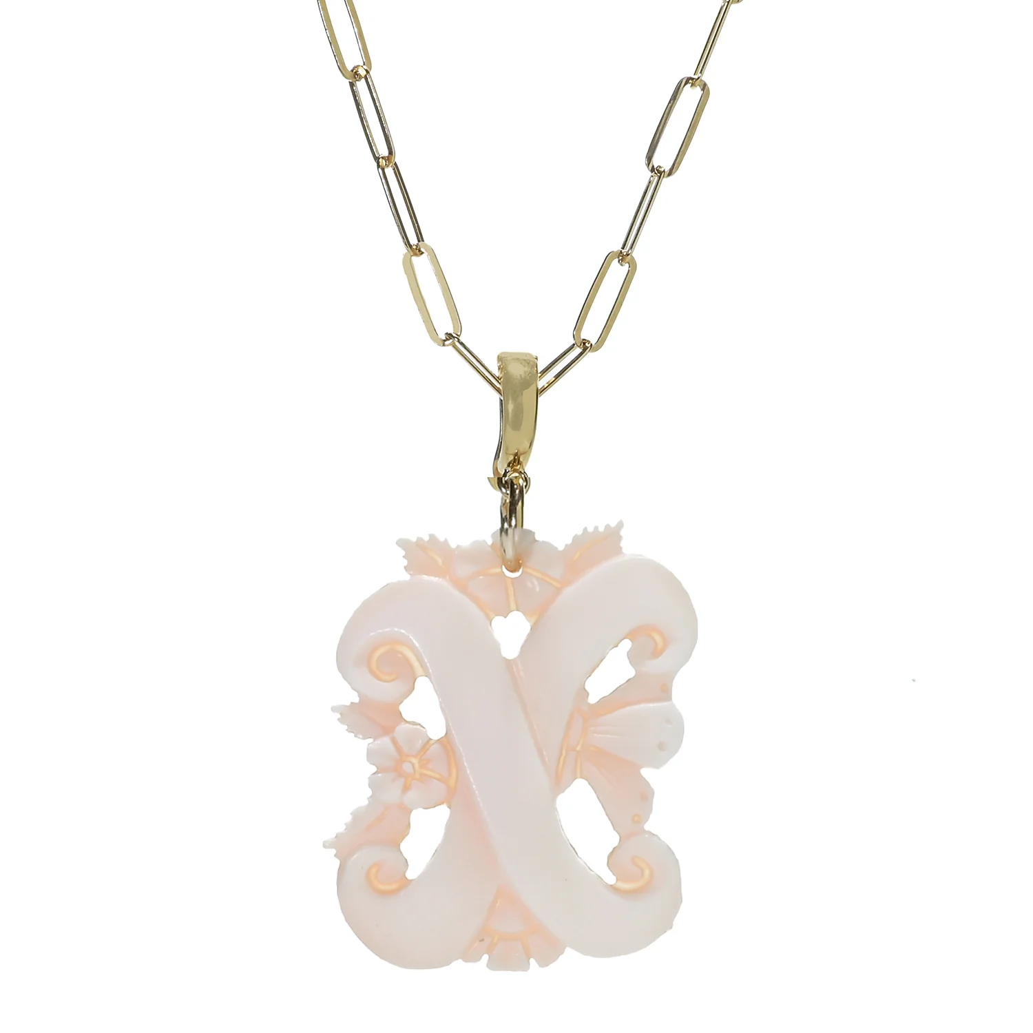 Cameo Italiano 18K Gold Plated Cameo Initial Pendant - Image 10