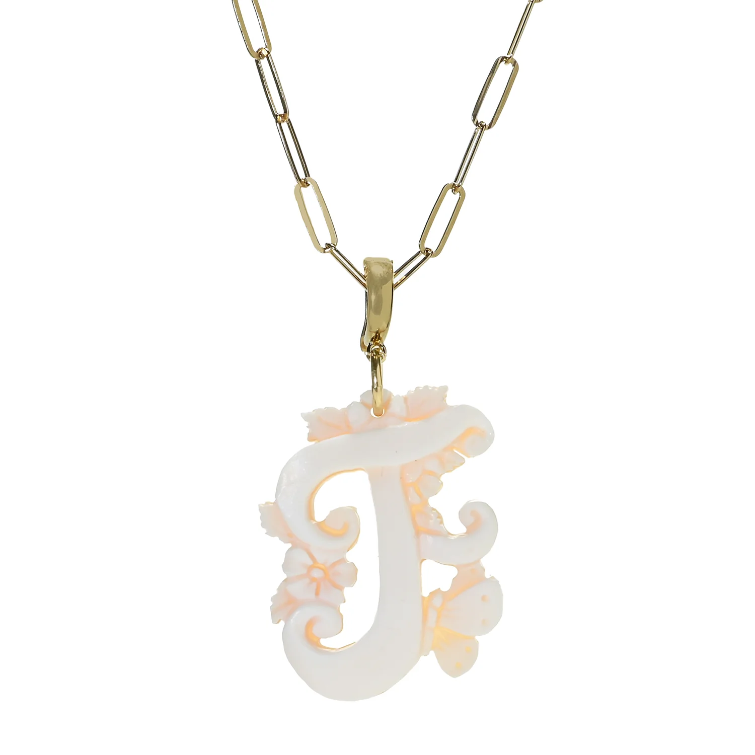 Cameo Italiano 18K Gold Plated Cameo Initial Pendant - Image 2