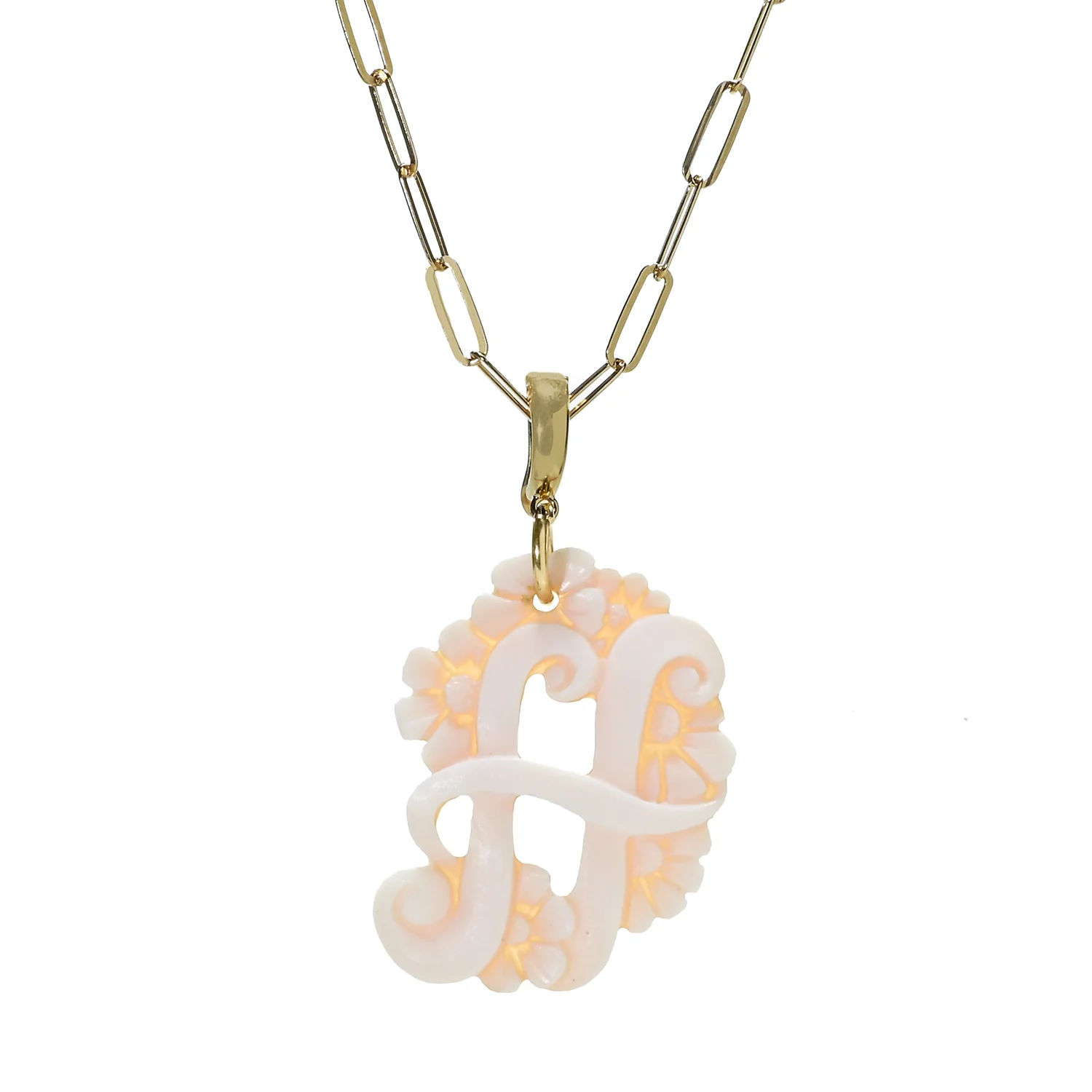 Cameo Italiano 18K Gold Plated Cameo Initial Pendant - Image 3