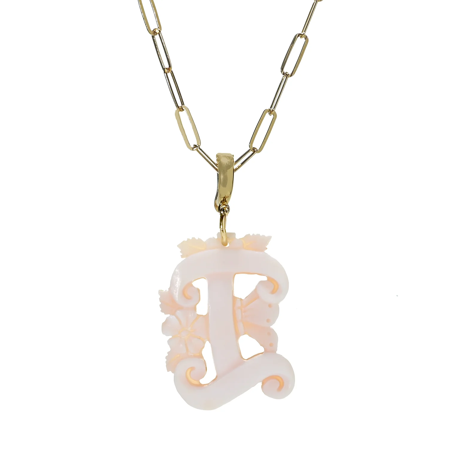 Cameo Italiano 18K Gold Plated Cameo Initial Pendant - Image 4
