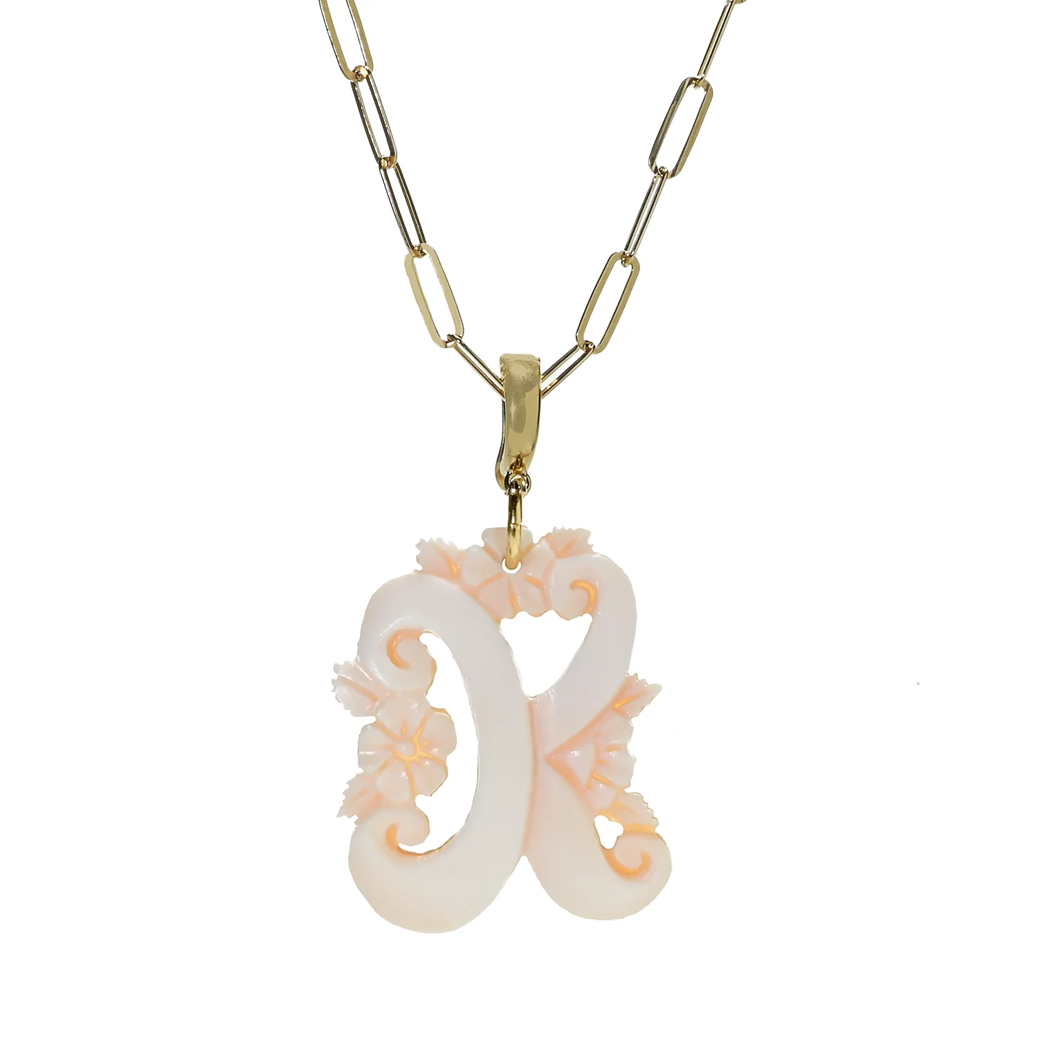 Cameo Italiano 18K Gold Plated Cameo Initial Pendant - Image 5