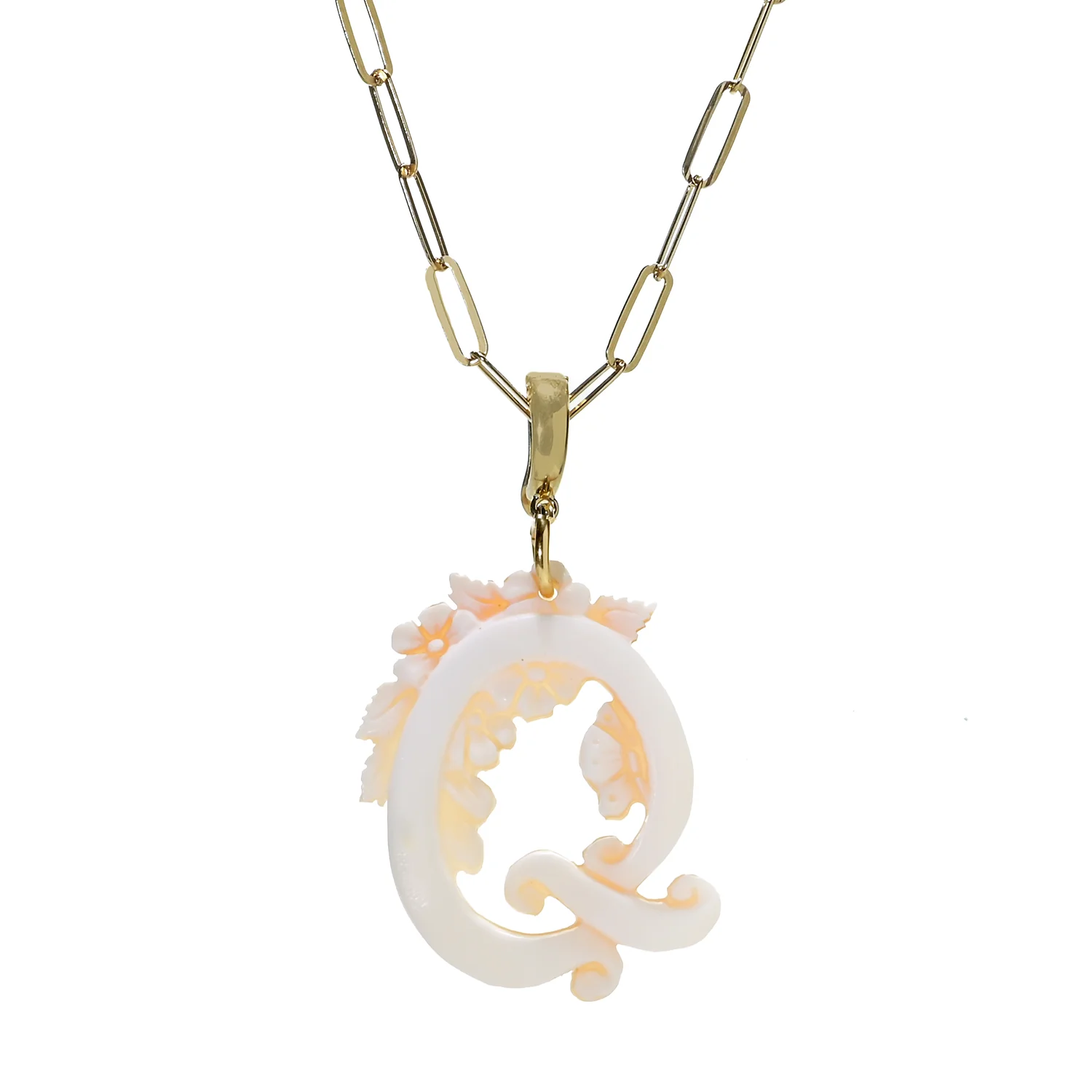 Cameo Italiano 18K Gold Plated Cameo Initial Pendant - Image 7