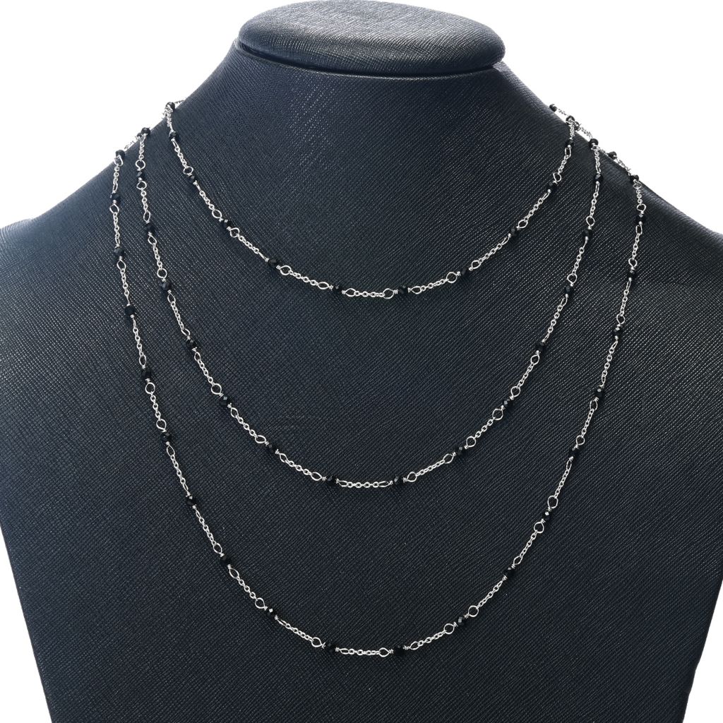 Cameo Italiano "Elements" Black Onyx Station Choice of Length Necklace - Image 3