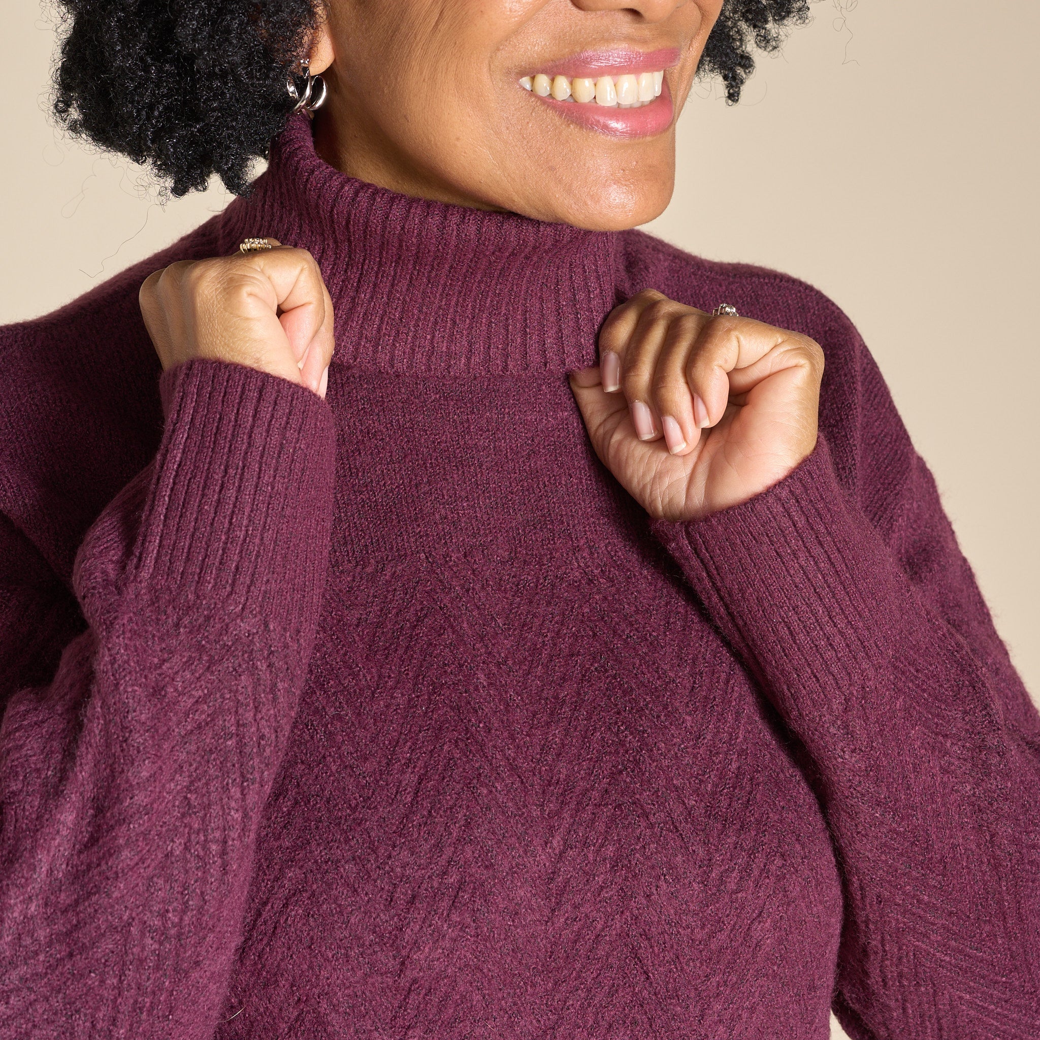 Christopher & Banks Chevron Stitch Turtleneck Sweater - Image 5