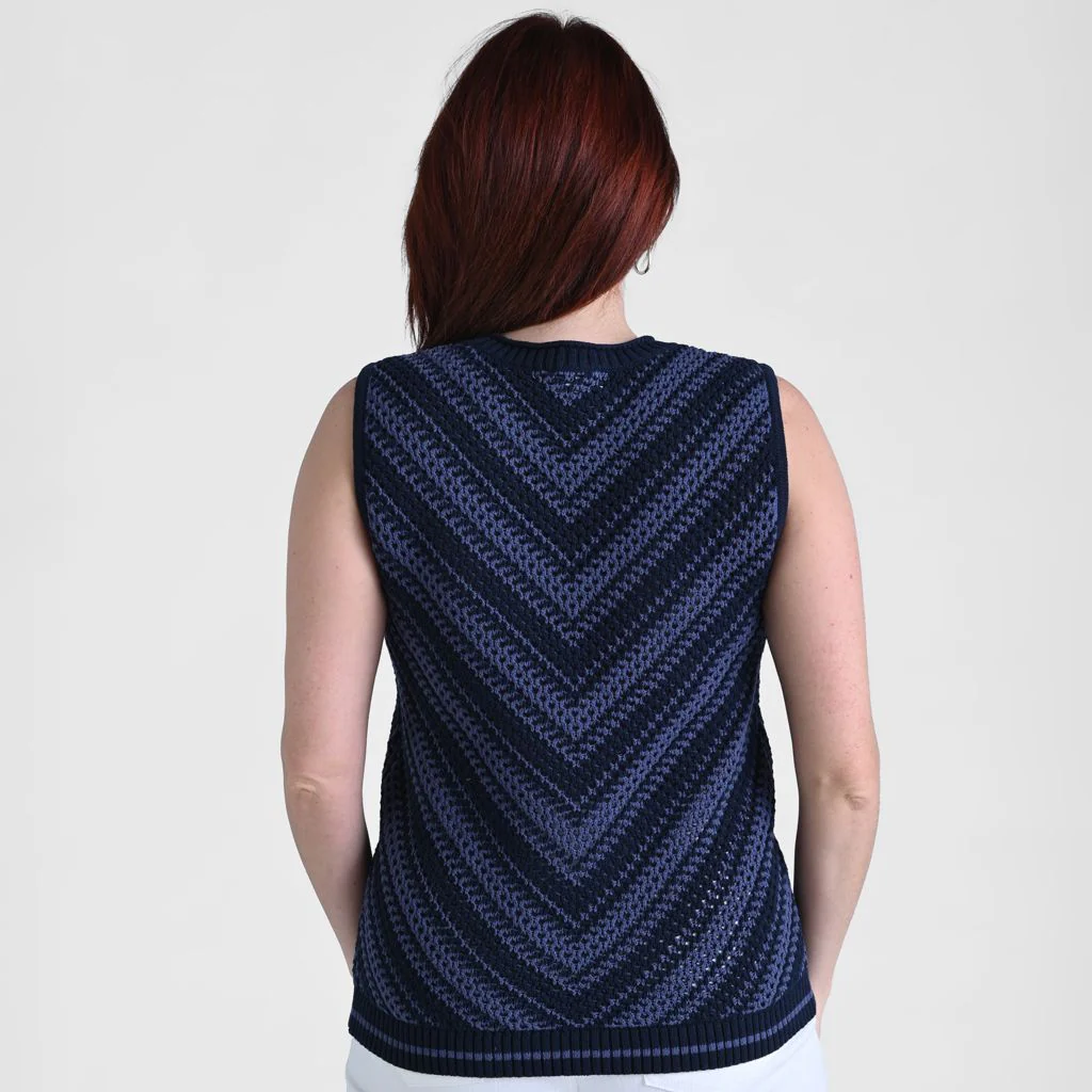Christopher & Banks Chevron Stripe Sleeveless Sweater - Image 2