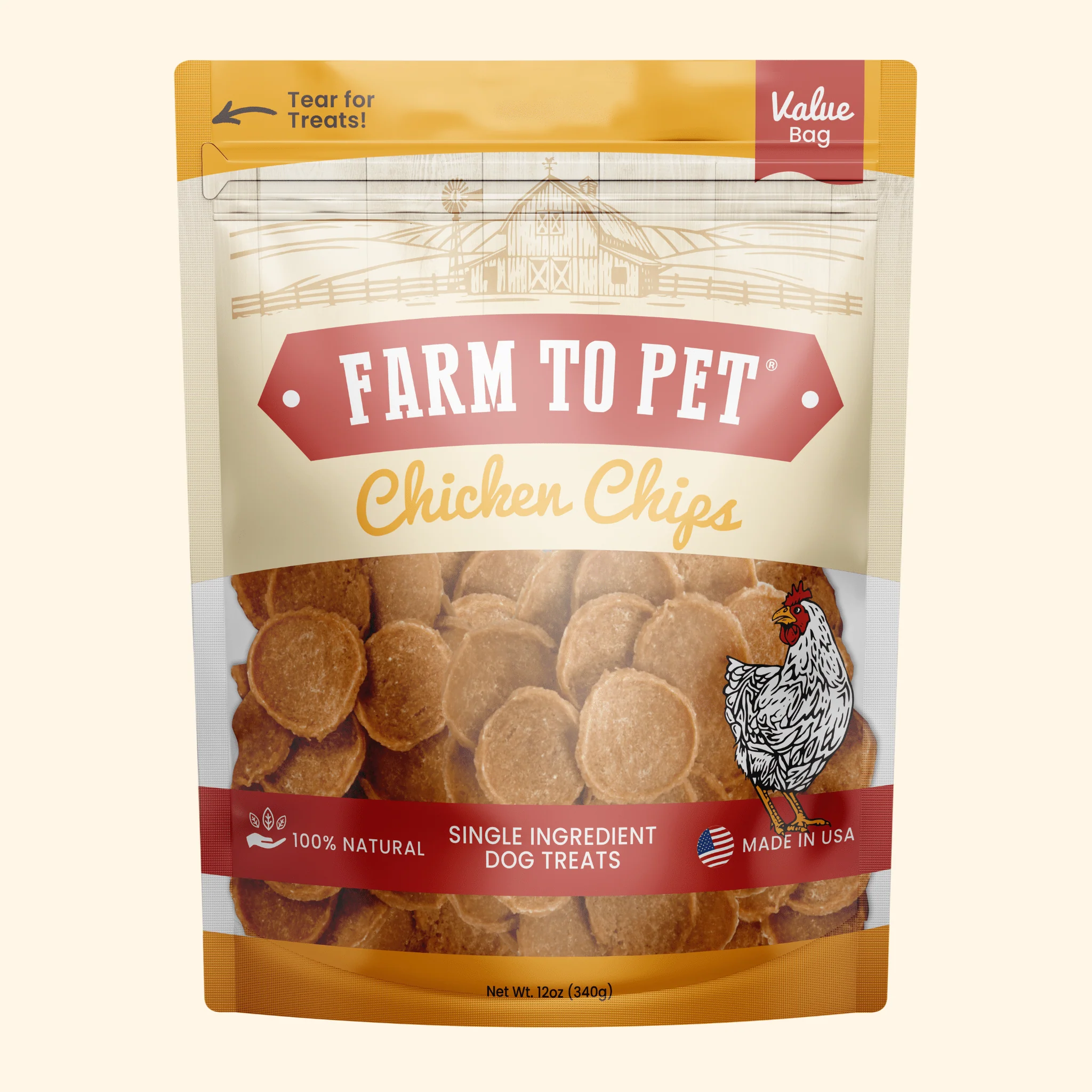 Farm To Pet All-Natural Single-Ingredient Chicken Chips Dog Treats - Image 3
