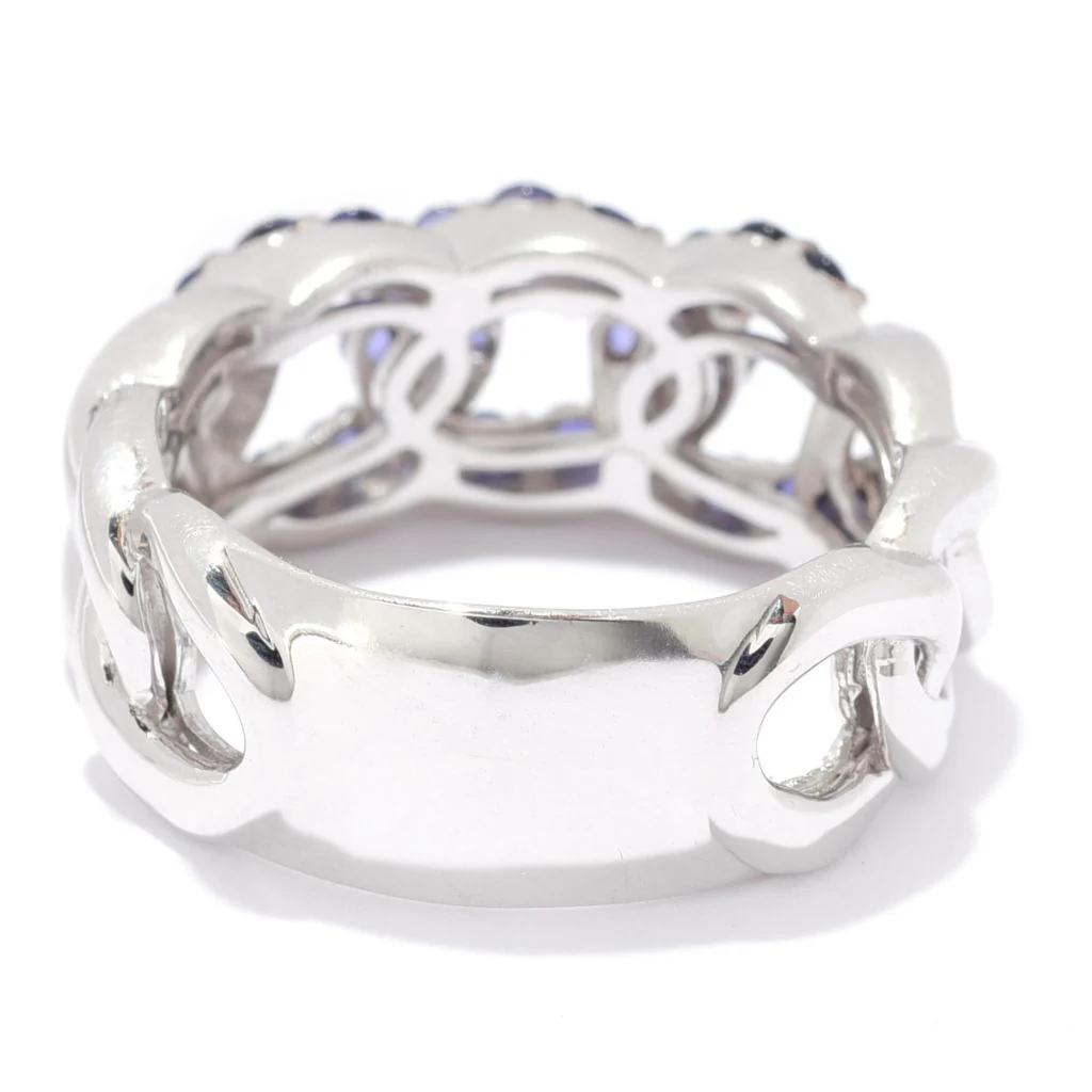 Sterling Silver Iolite Chain Link Ring - Image 2