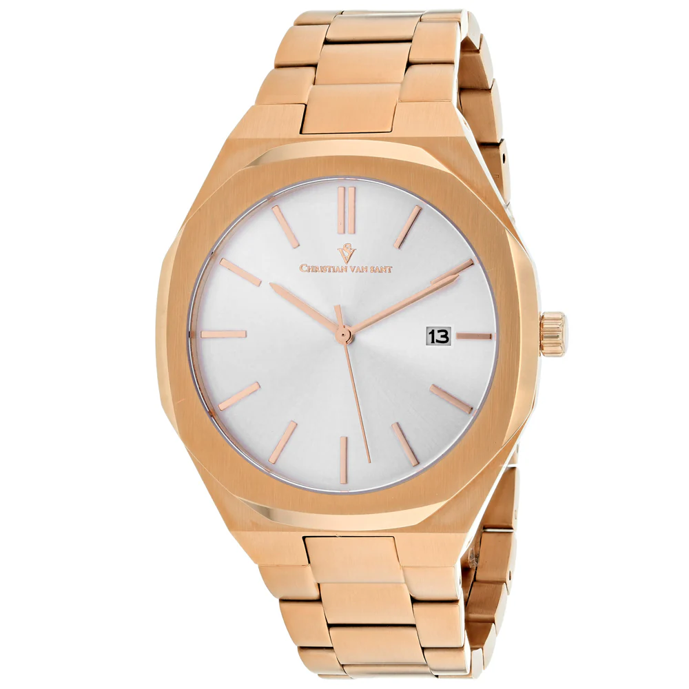 Christian Van Sant Men's 42mm Octavius Slim Quartz Date Sleek Bracelet Watch - Image 4