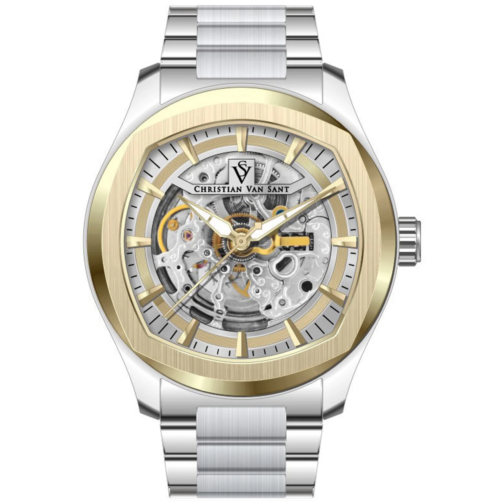 Christian Van Sant Men's 42mm Romeo Automatic Exhibition Dial Bracelet Watch - Image 2