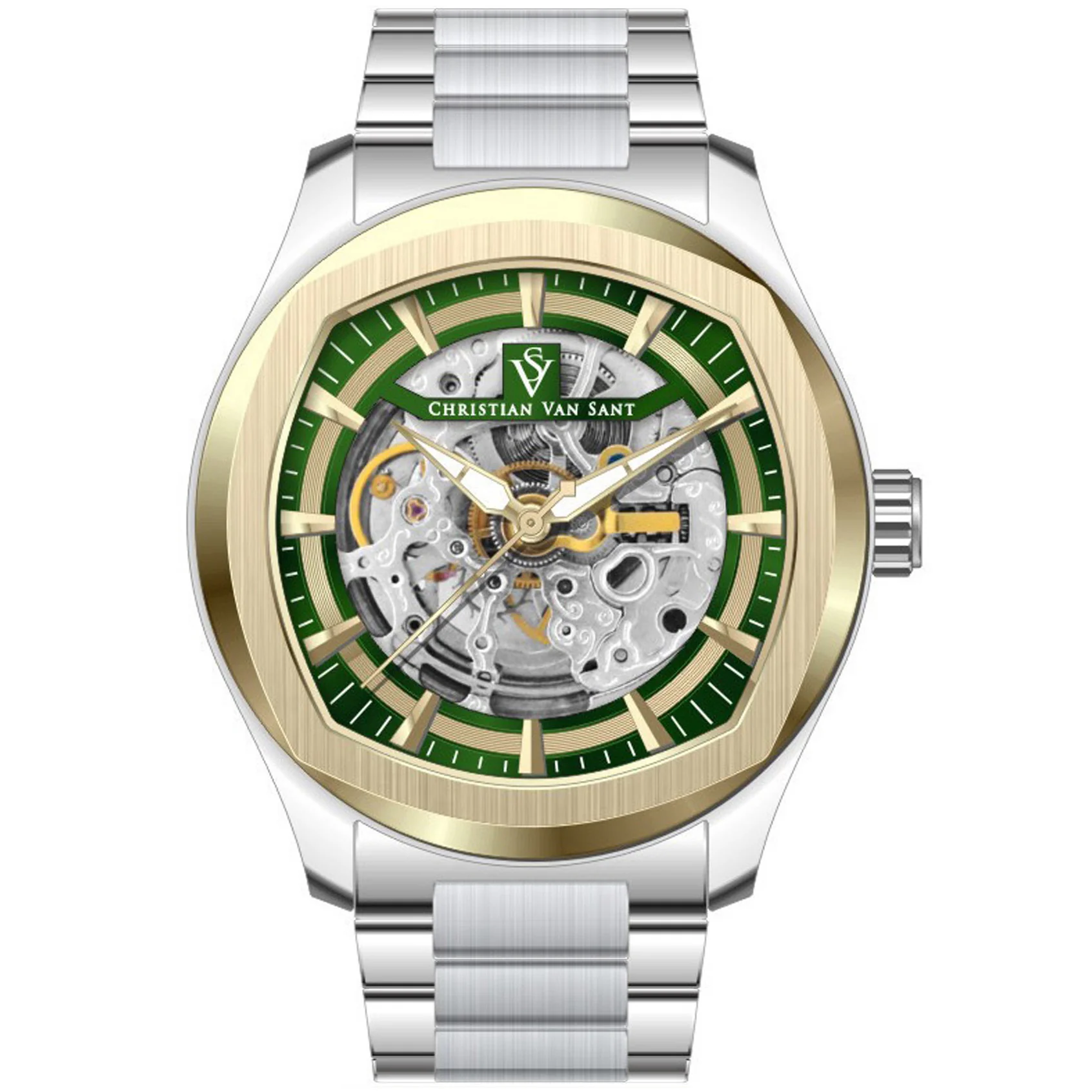 Christian Van Sant Men's 42mm Romeo Automatic Exhibition Dial Bracelet Watch - Image 4