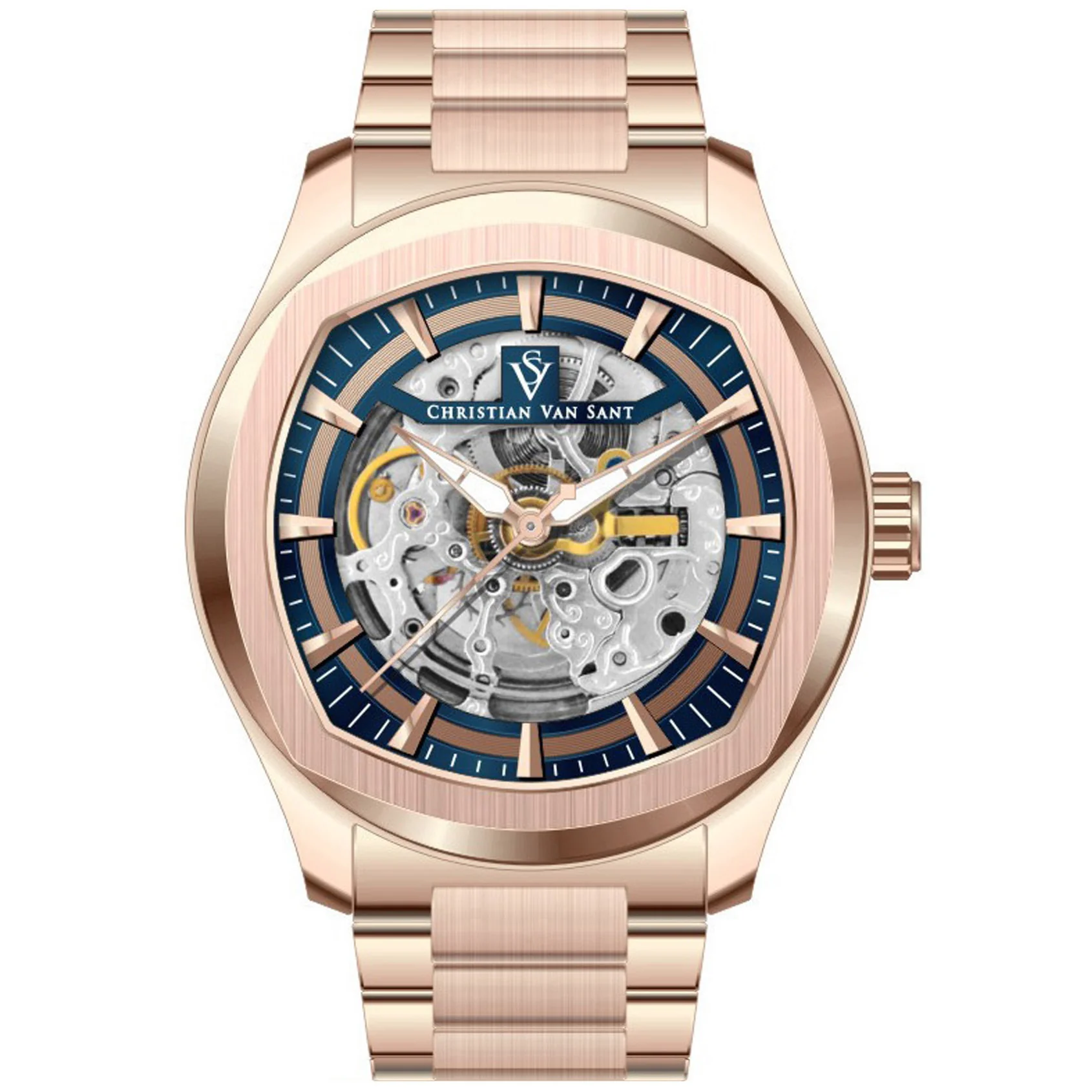 Christian Van Sant Men's 42mm Romeo Automatic Exhibition Dial Bracelet Watch - Image 5