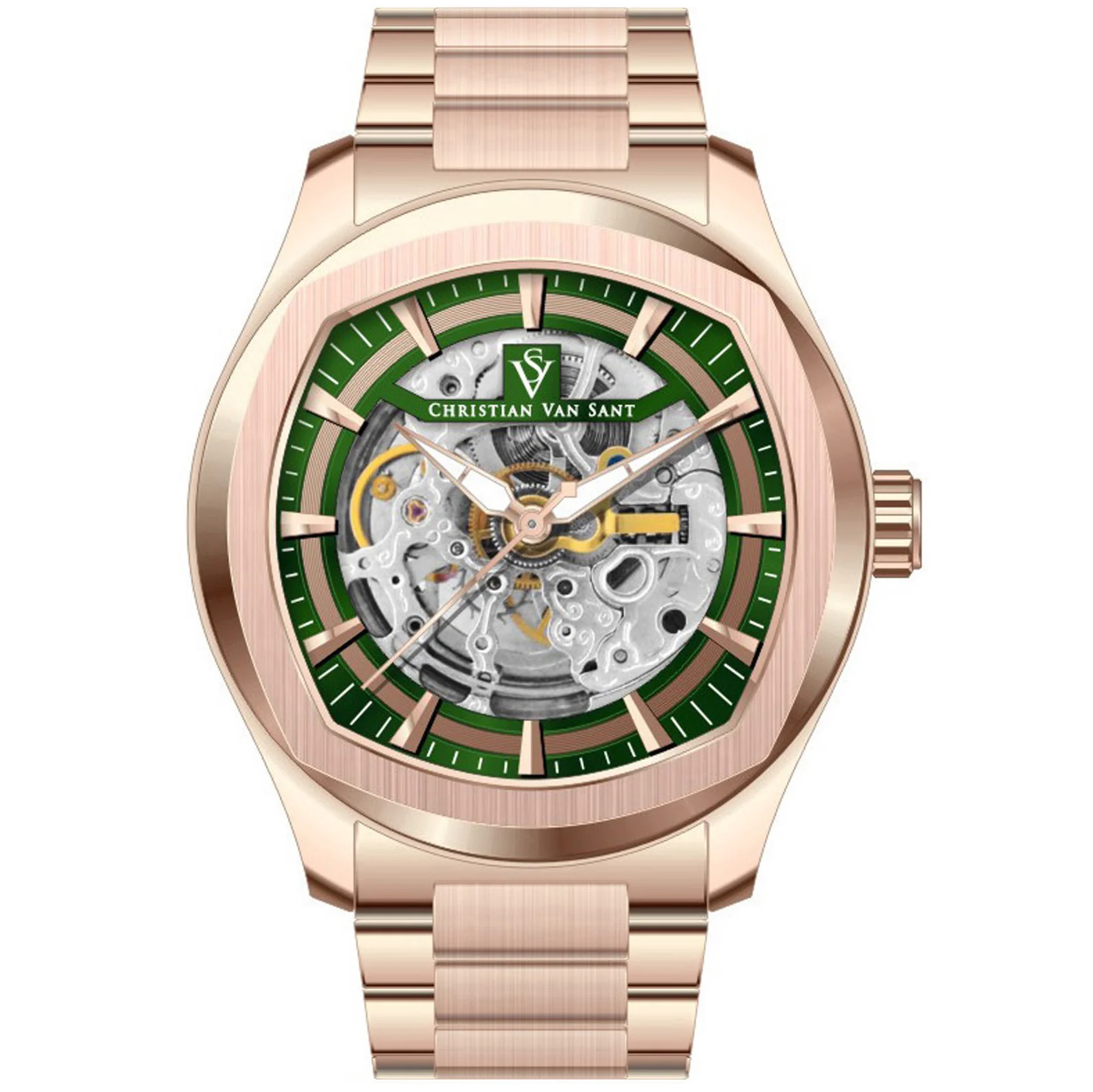 Christian Van Sant Men's 42mm Romeo Automatic Exhibition Dial Bracelet Watch - Image 6