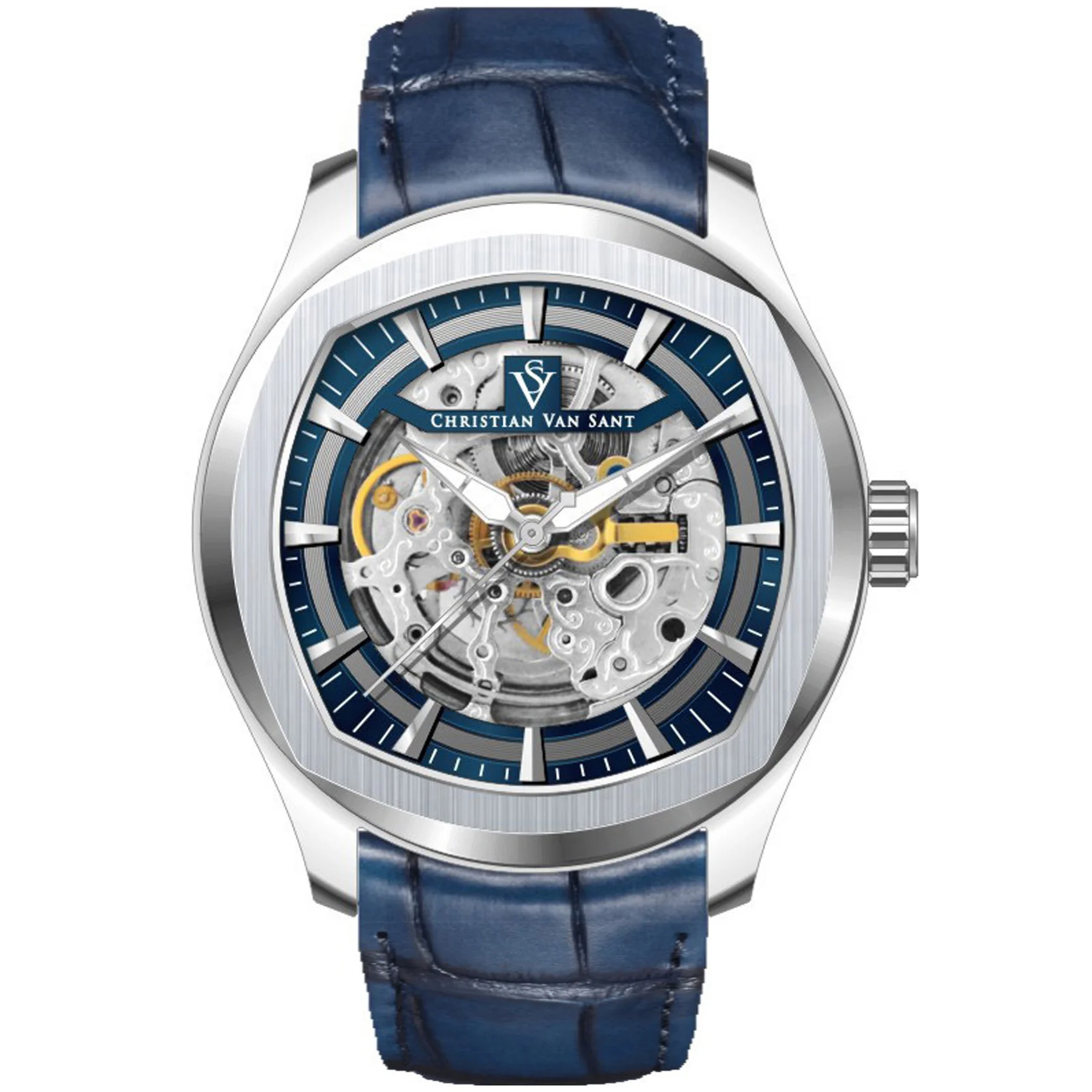 Christian Van Sant Men's 42mm Romeo Automatic Exhibition Dial Leather Strap Watch - Image 2